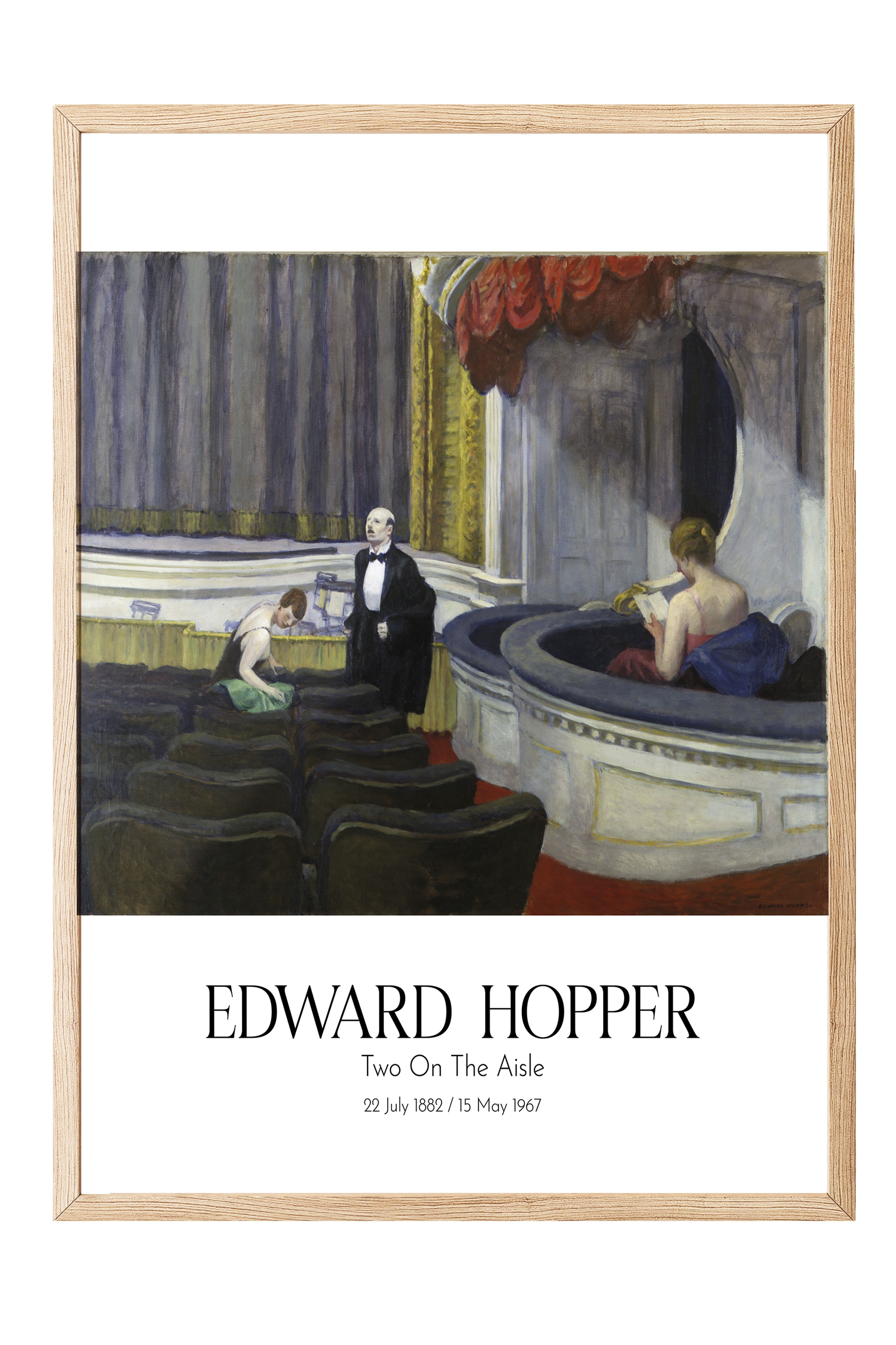 Edward Hopper - Two On The Aisle, Ahşap Çerçeveli Tablo, Sanat Serisi NO:110183
