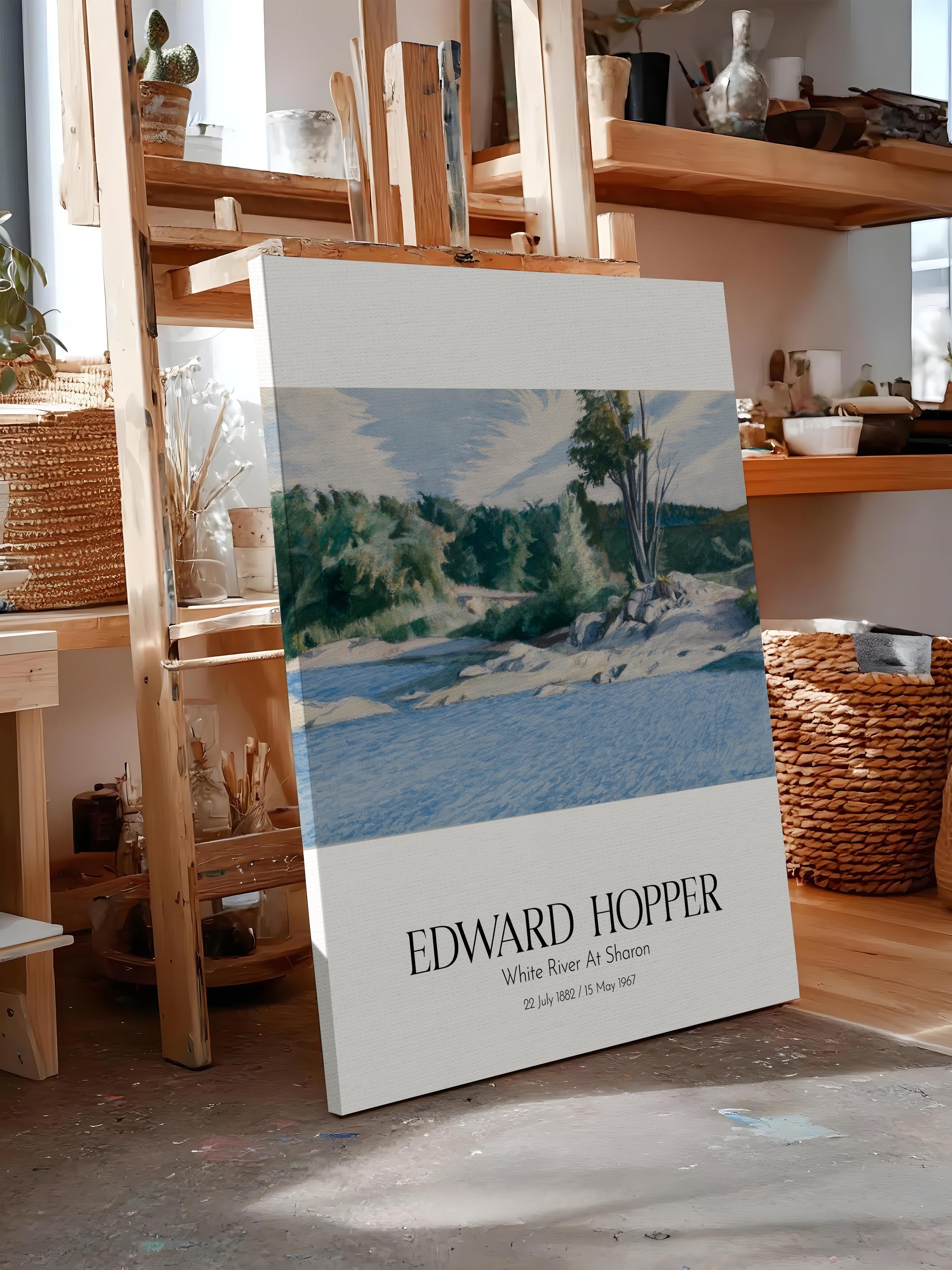 Edward Hopper - White River At Sharon, Kanvas Tablo, Sanat Serisi NO:110185