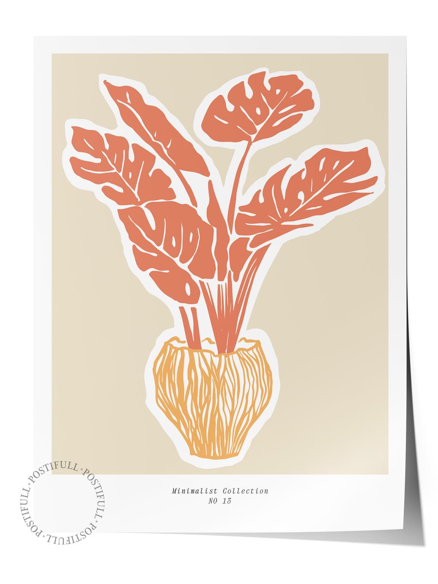 Minimalist bitki tasviri Çerçevesiz Poster