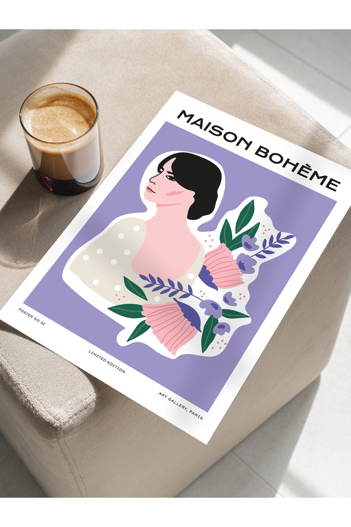 Estetik Duvar Posteri - Estetik Çizim Çerçevesiz Poster - Yatak Odası, Salon, Mutfak Duvar Dekoru