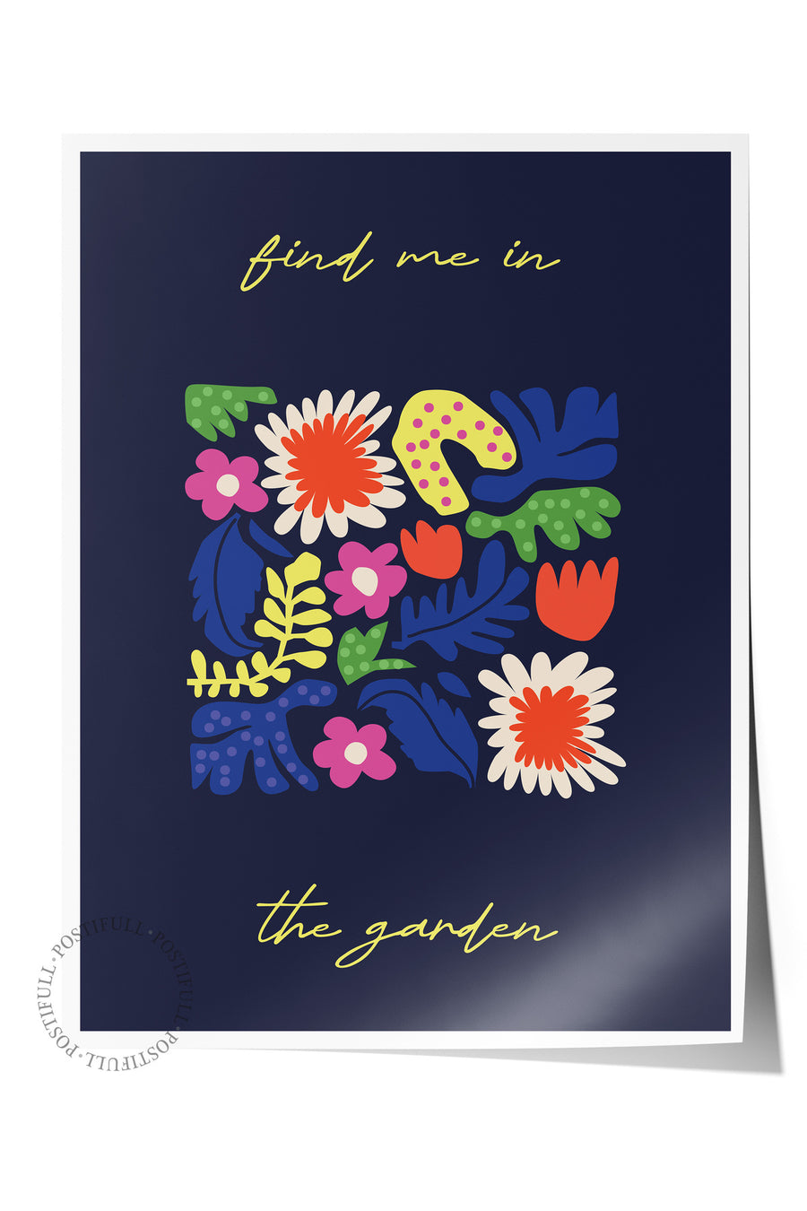 Farklı Tonlarda find me in the garden Tropikal İllustrasyon Çerçevesiz Poster