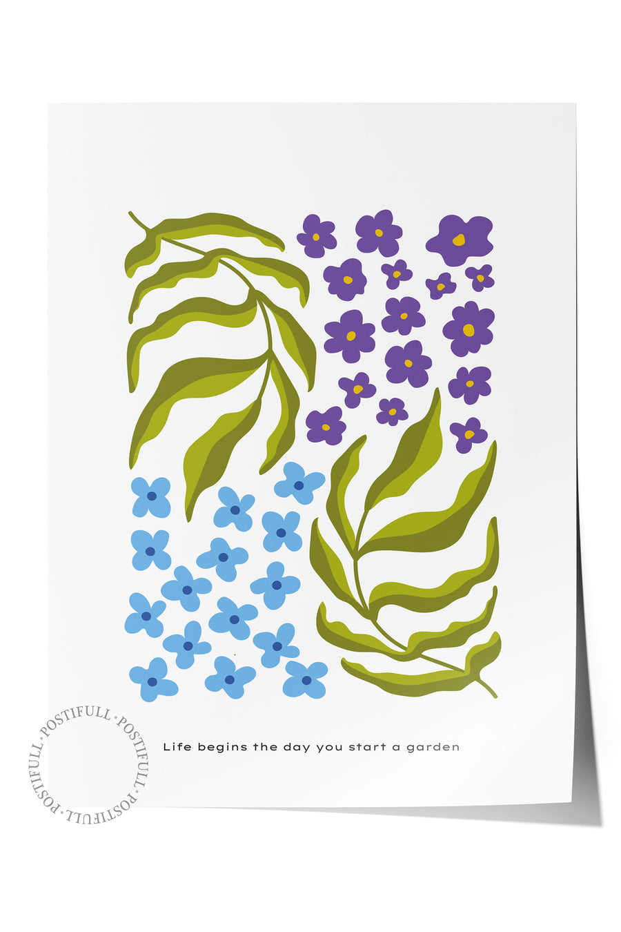Life begins the day you start a garden Tropikal İllustrasyon Çerçevesiz Poster