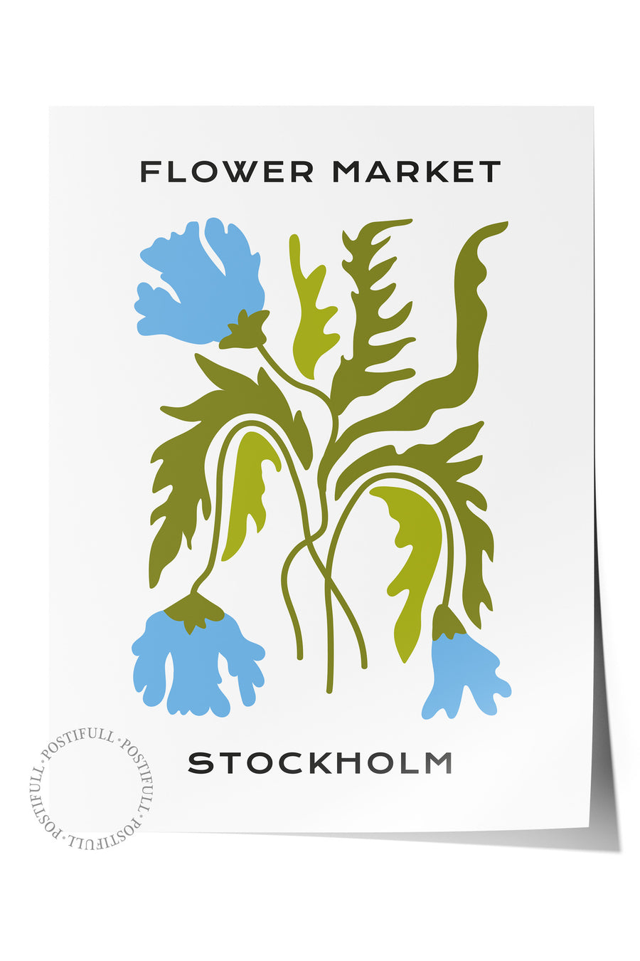 FLOWER MARKET STOCKHOLM Tropikal İllustrasyon Çerçevesiz Poster