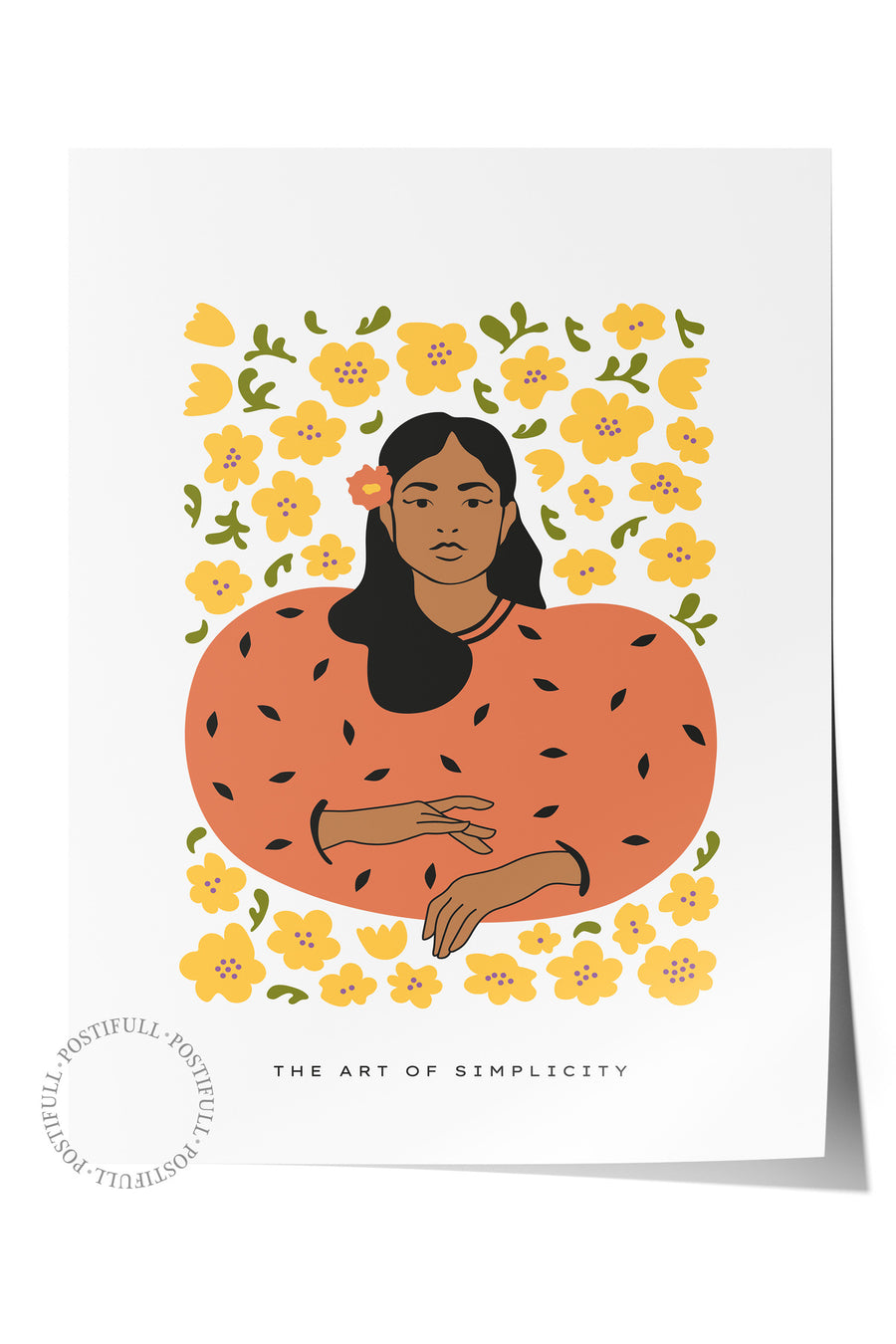 Farklı Tonlarda The Art of Simplicity Tropikal İllustrasyon Çerçevesiz Poster