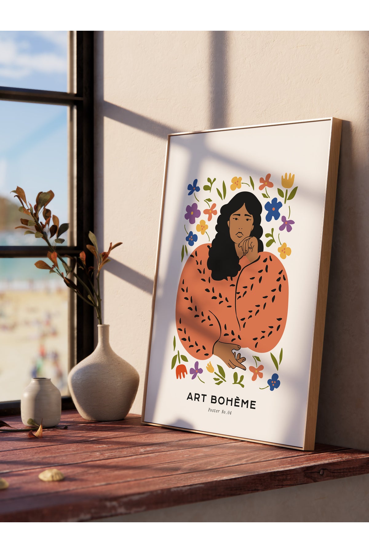 Estetik Duvar Posteri - Estetik Çizim Çerçevesiz Poster - Yatak Odası, Salon, Mutfak Duvar Dekoru