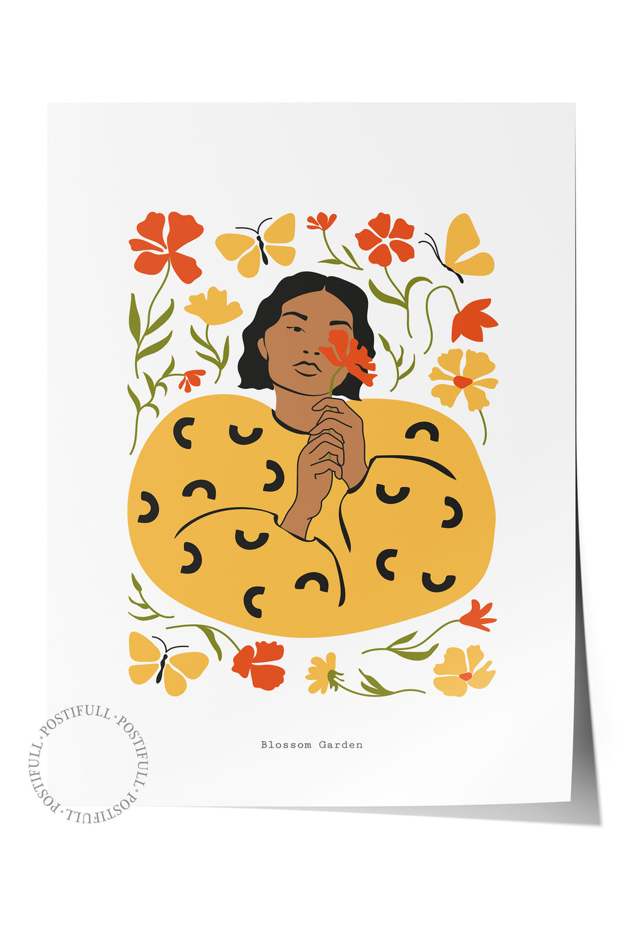 Farklı Tonlarda Blossom Garden Tropikal İllustrasyon Çerçevesiz Poster
