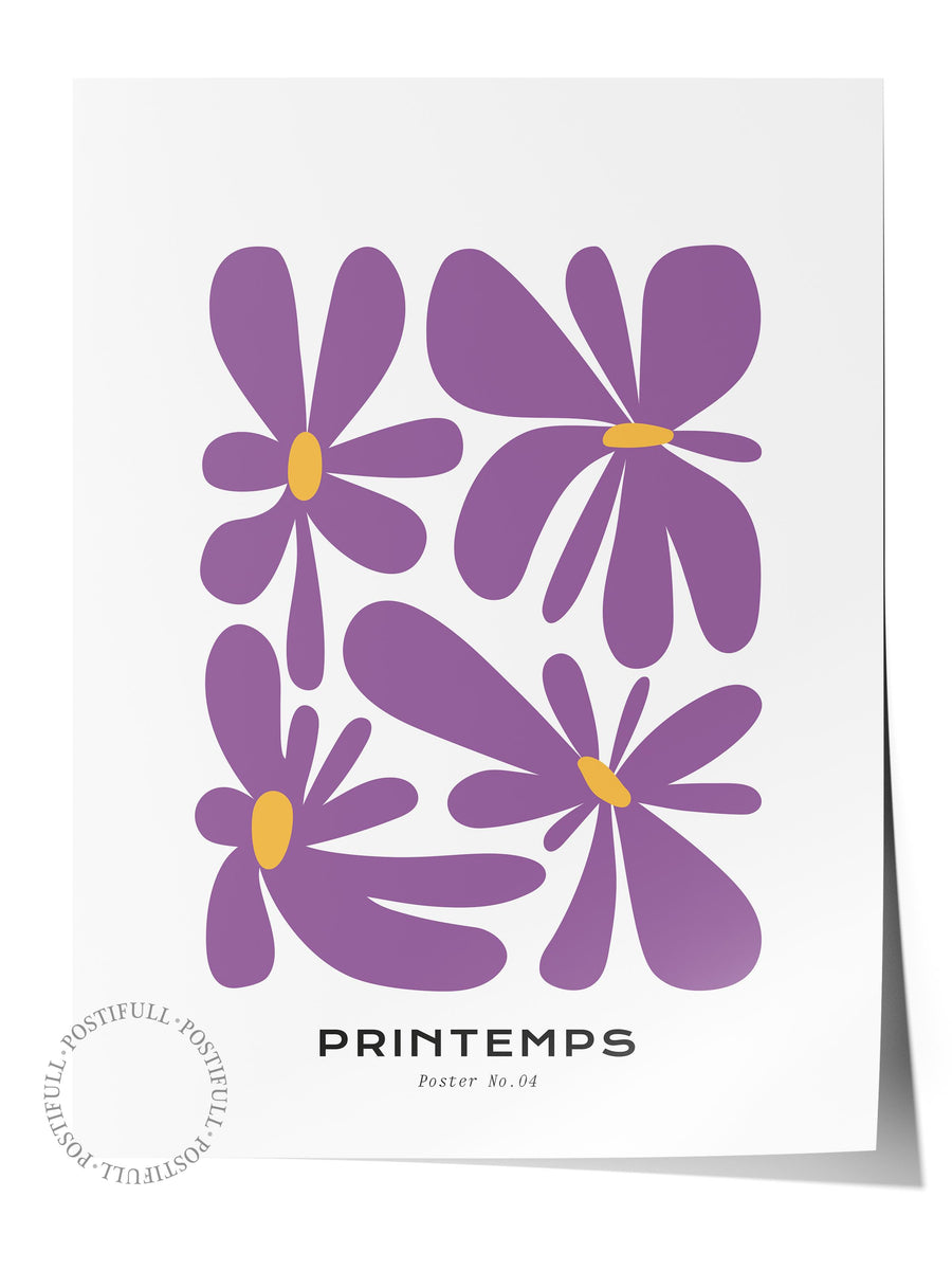 Farklı Tonlarda Printemps Tropikal İllustrasyon Çerçevesiz Poster