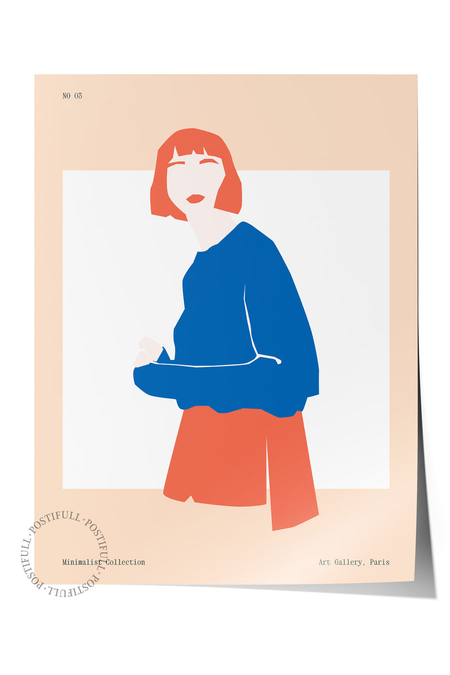 Kadın Figürü Minimalist Tasarım Renkli Bohem Çerçevesiz Poster