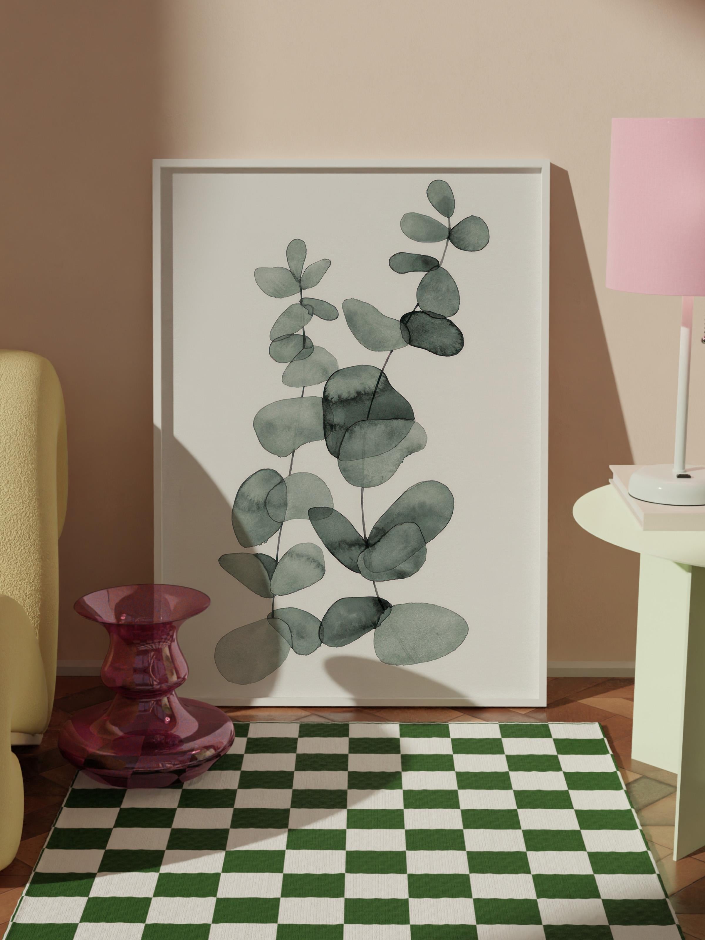 Eucalyptus No2  Çerçeveli Tablo, Beyaz Çerçeve ve Poster, Duvar Tablosu Comfort Serisi NO:108455