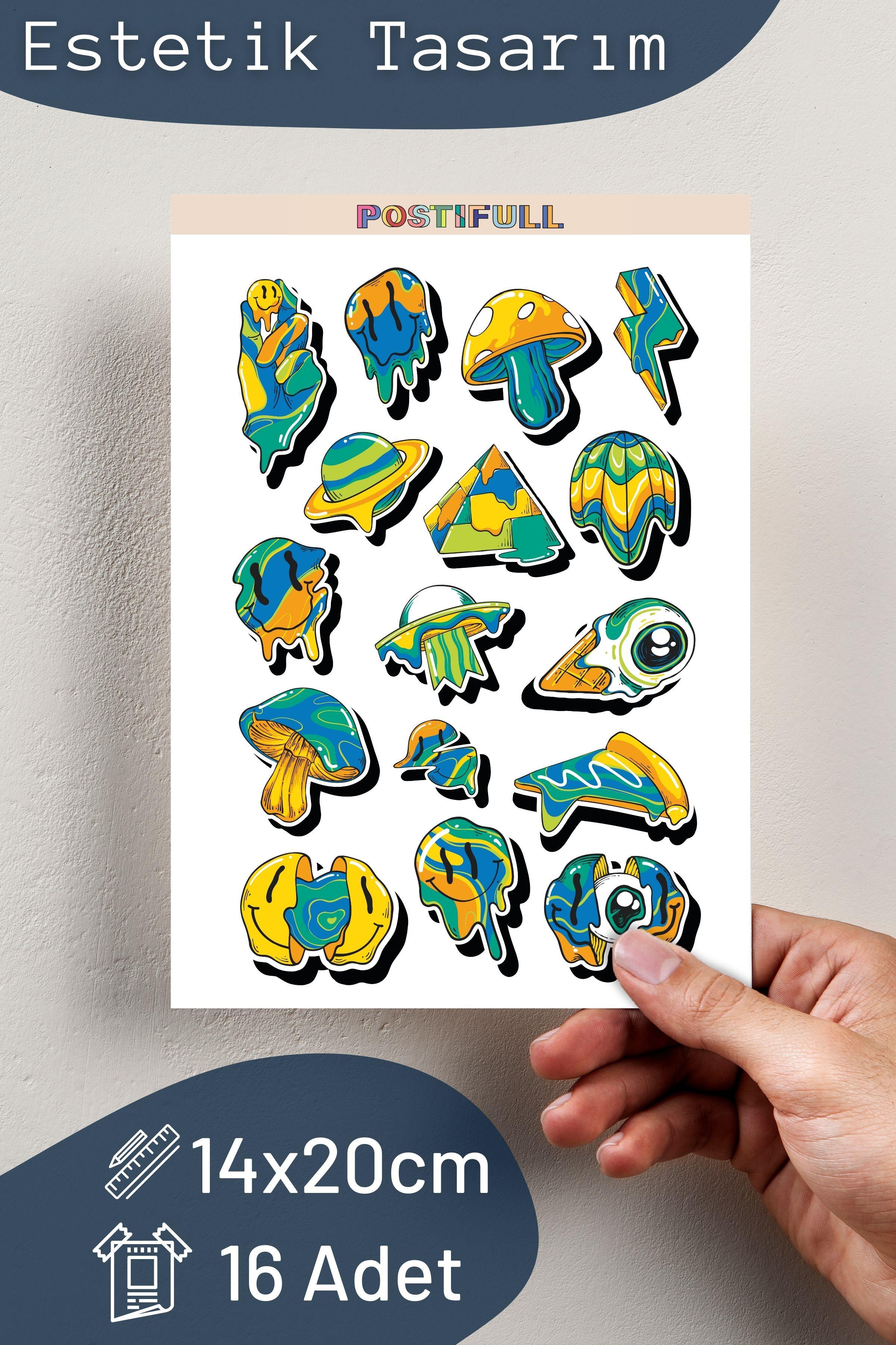 Fantastic Temalı Sticker ve Etiket Seti - Orta Boy - Su Geçirmez, Kalın Yapışkanlı Sticker Seti