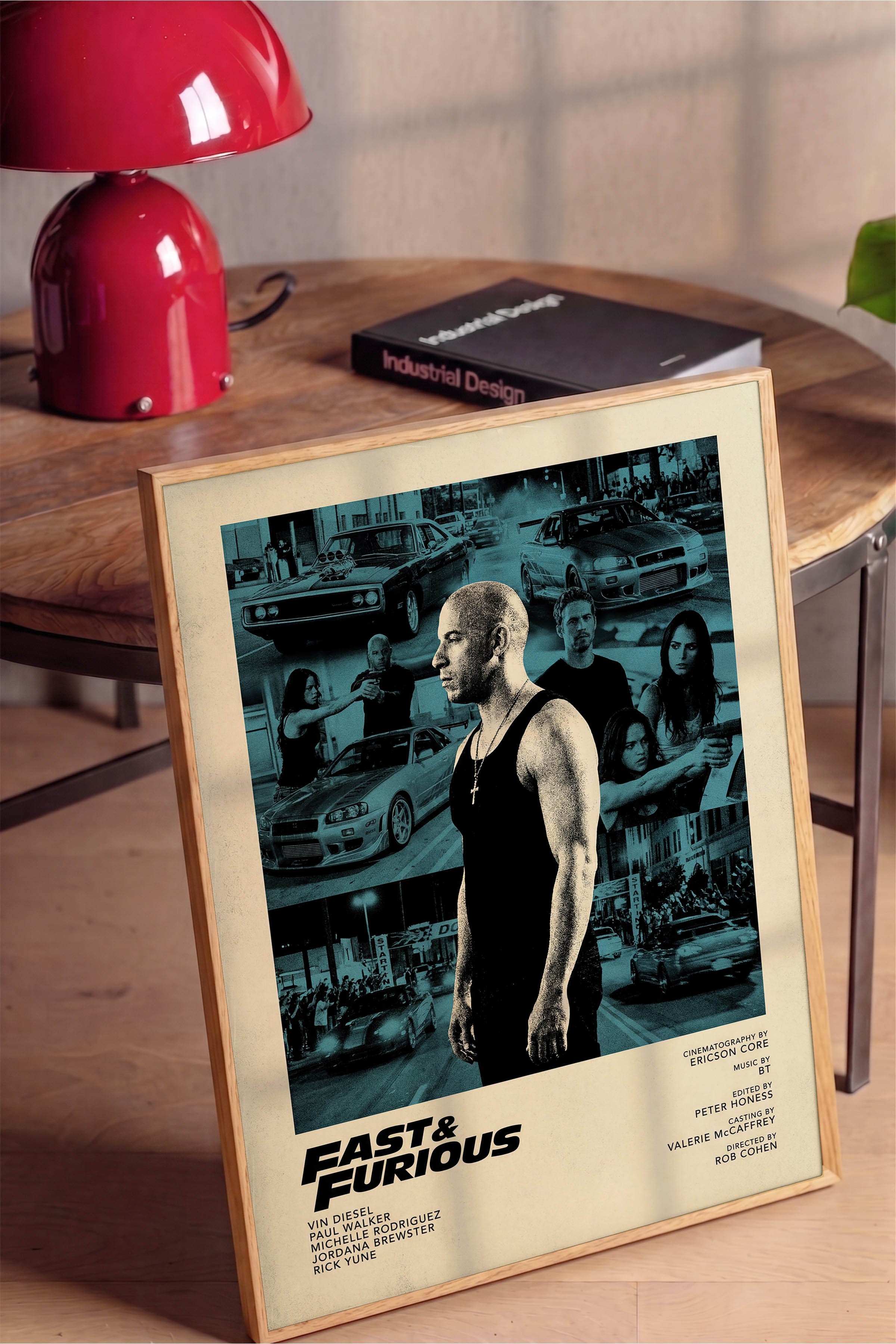 Fast & Furious Ahşap Çerçeveli Poster, Sinema ve Dizi Tablo, Film Dizi Afişleri NO:112835