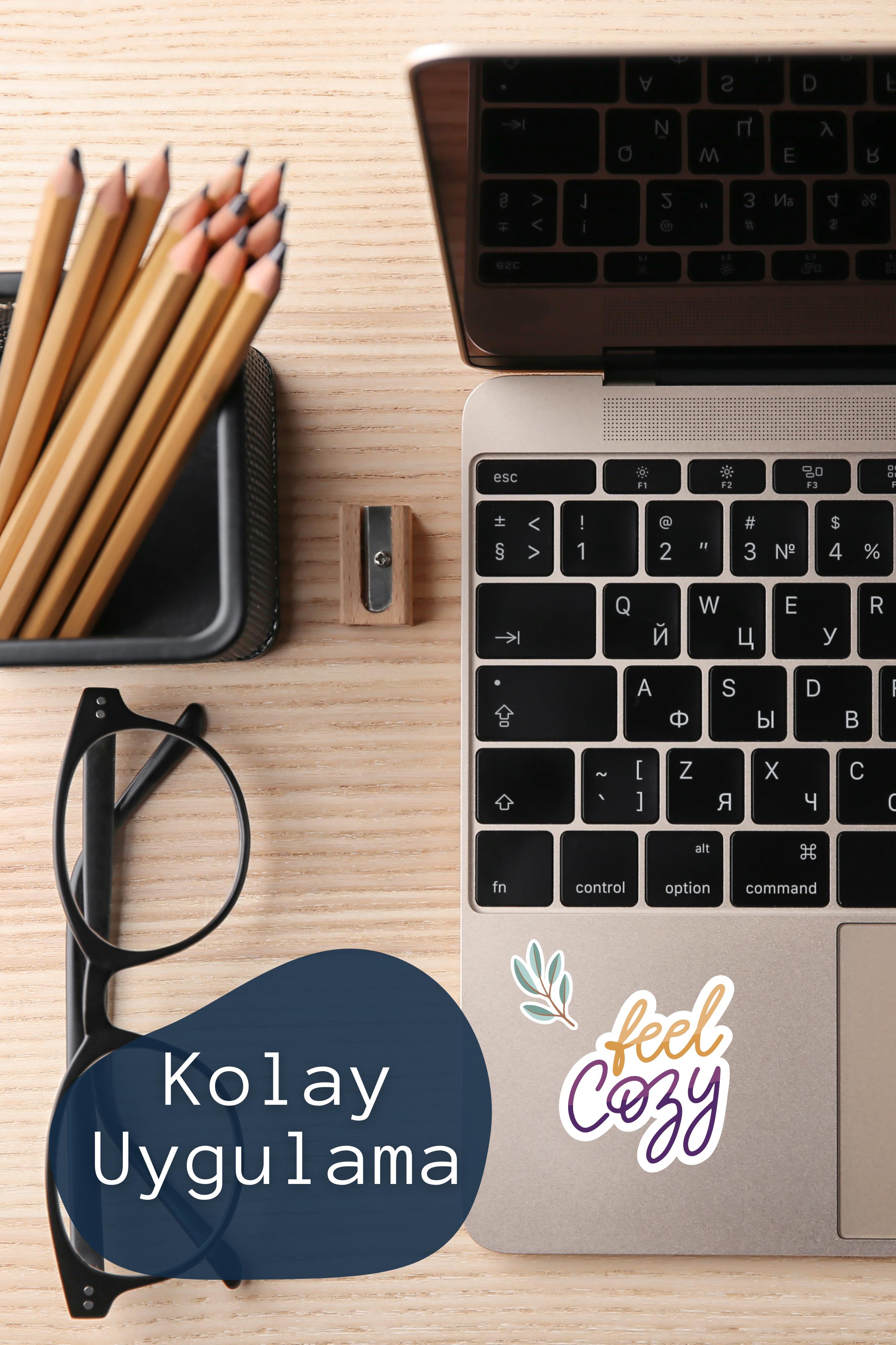 Feel Cozy Temalı Sticker ve Etiket Seti - Orta Boy - Su Geçirmez, Kalın Yapışkanlı Sticker Seti
