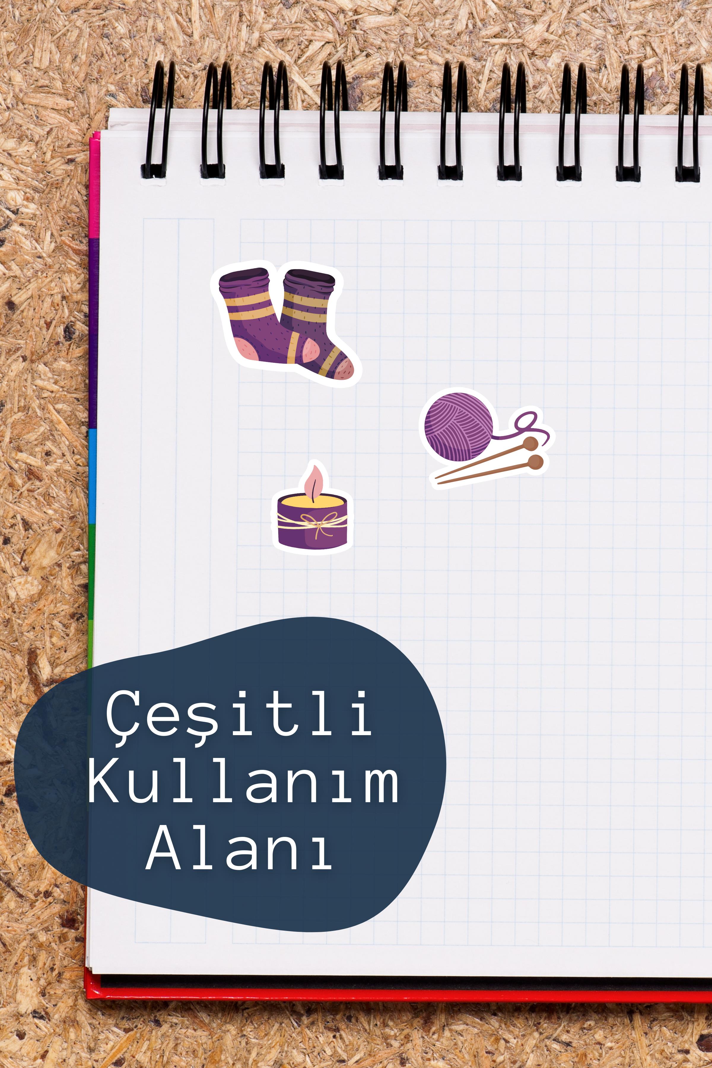 Feel Cozy Temalı Sticker ve Etiket Seti - Orta Boy - Su Geçirmez, Kalın Yapışkanlı Sticker Seti