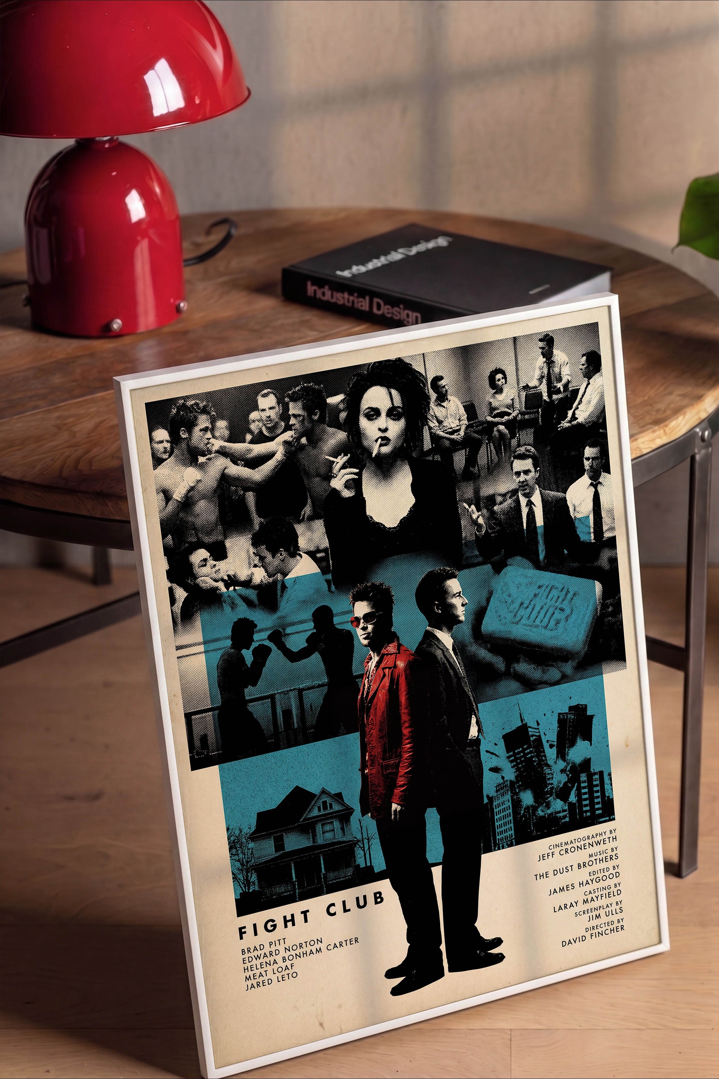 Fight Club Beyaz Çerçeveli Poster, Sinema ve Dizi Tablo, Film Dizi Afişleri NO:112822