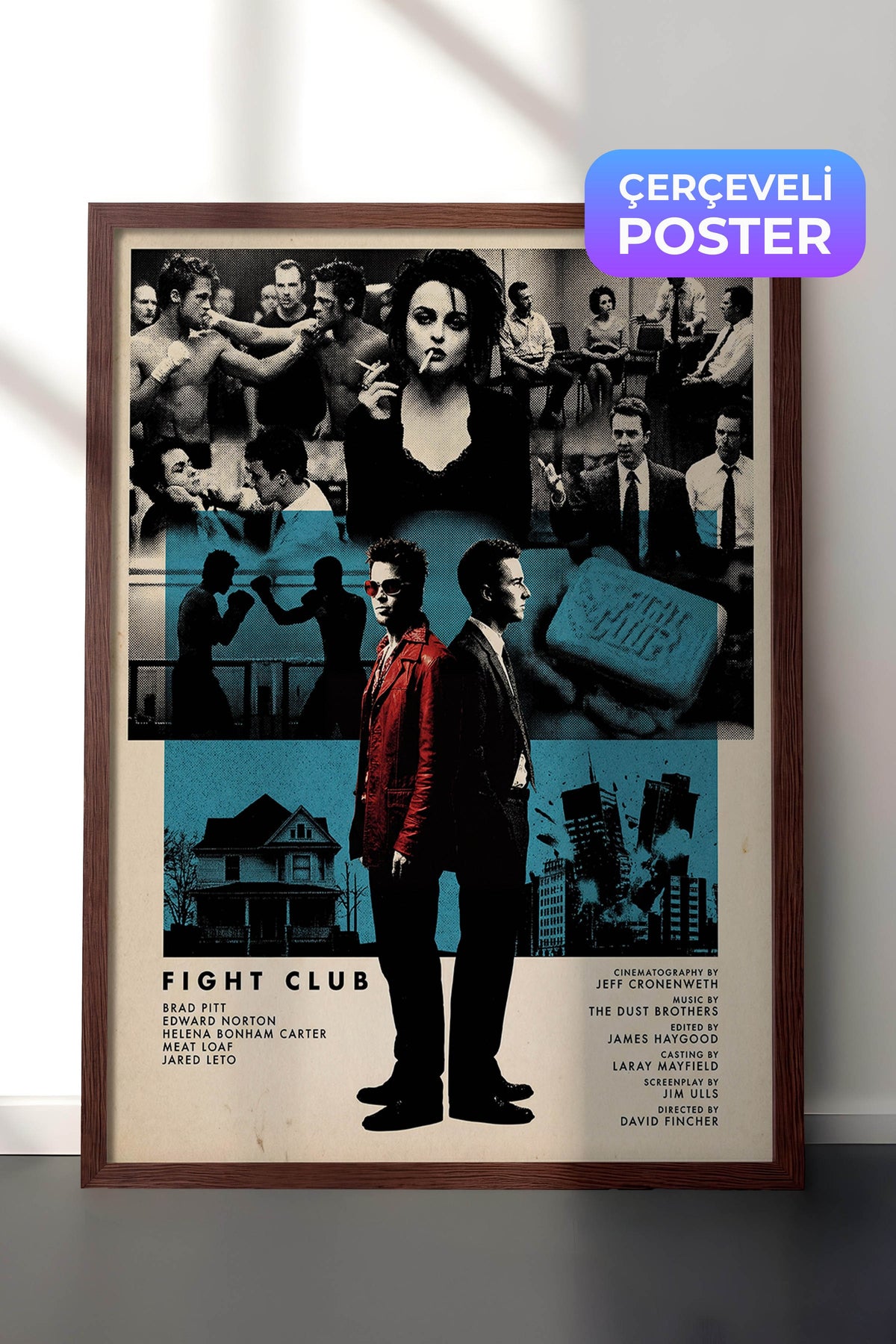Fight Club Poster – Kahverengi Çerçeveli Tablo