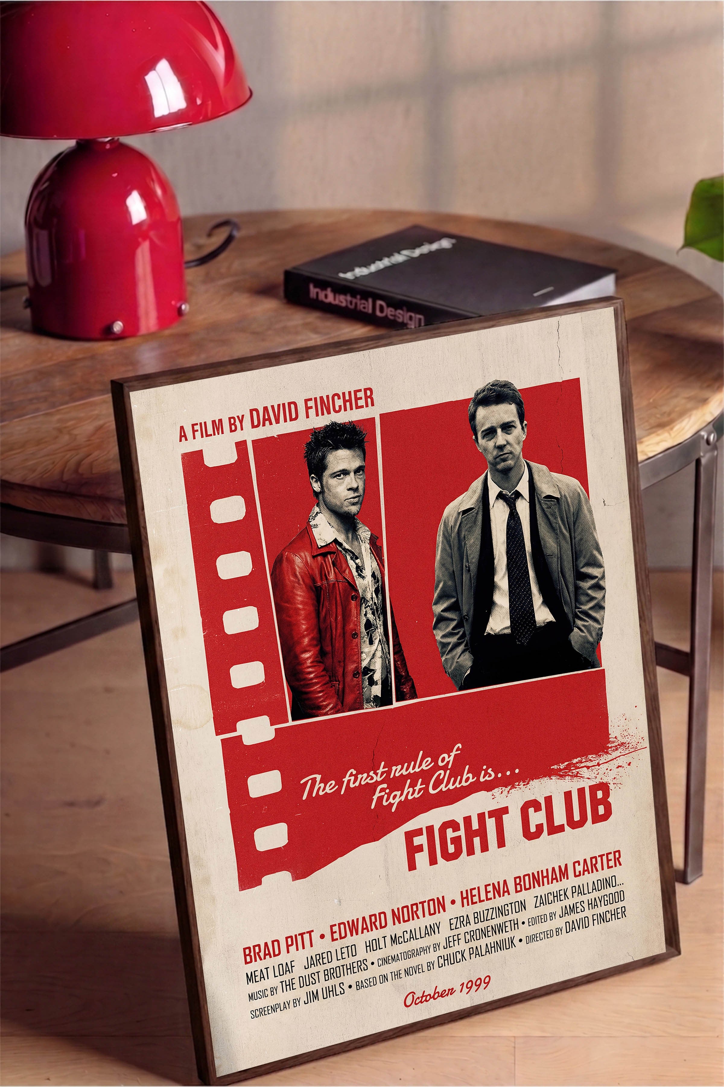 Fight Club Kahverengi Çerçeveli Poster, Sinema ve Dizi Tablo, Film Dizi Afişleri NO:112900