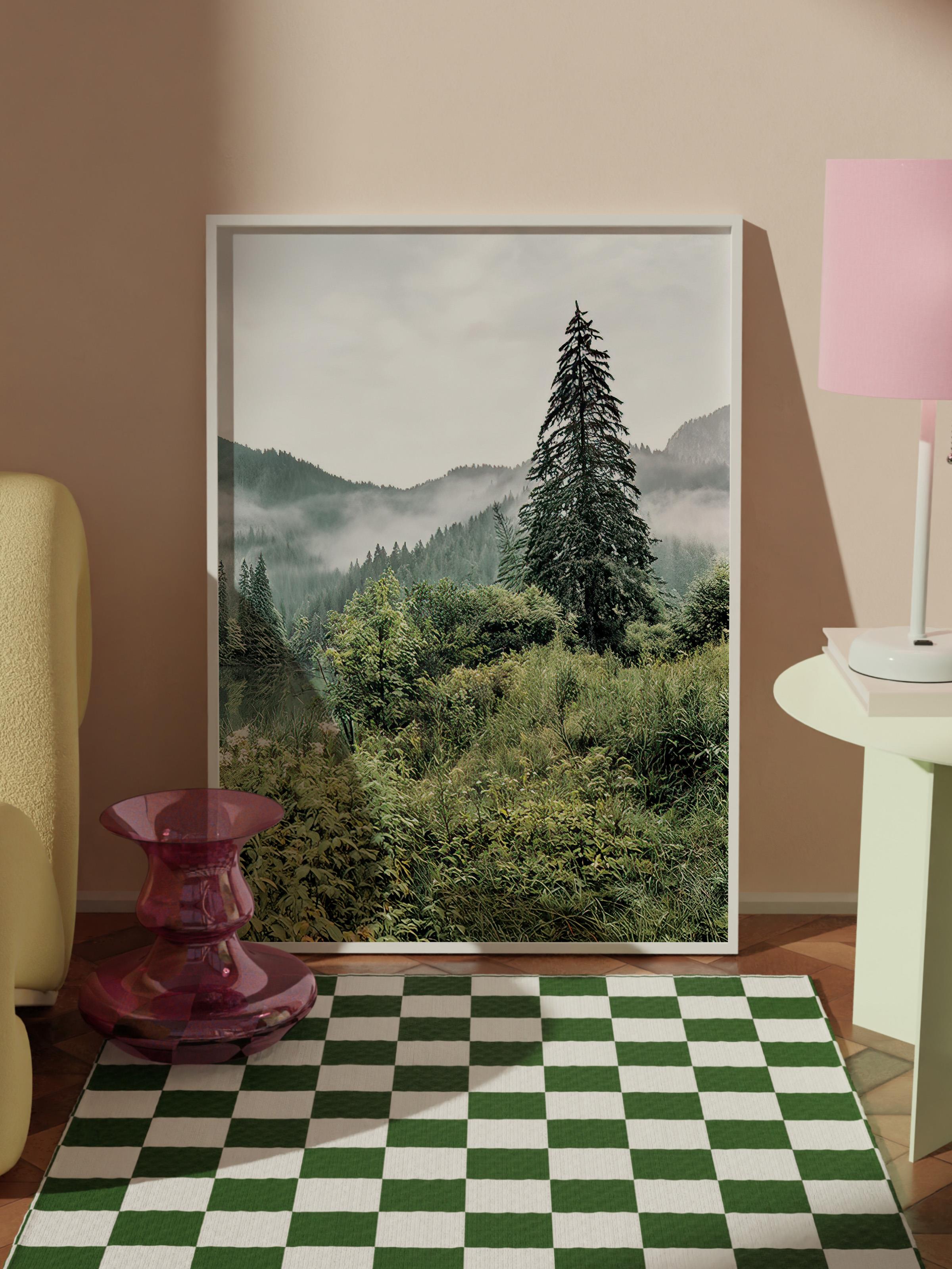 Forest Landscape No2 Beyaz Çerçeveli Tablo, Duvar Tablosu Comfort Serisi NO:108398