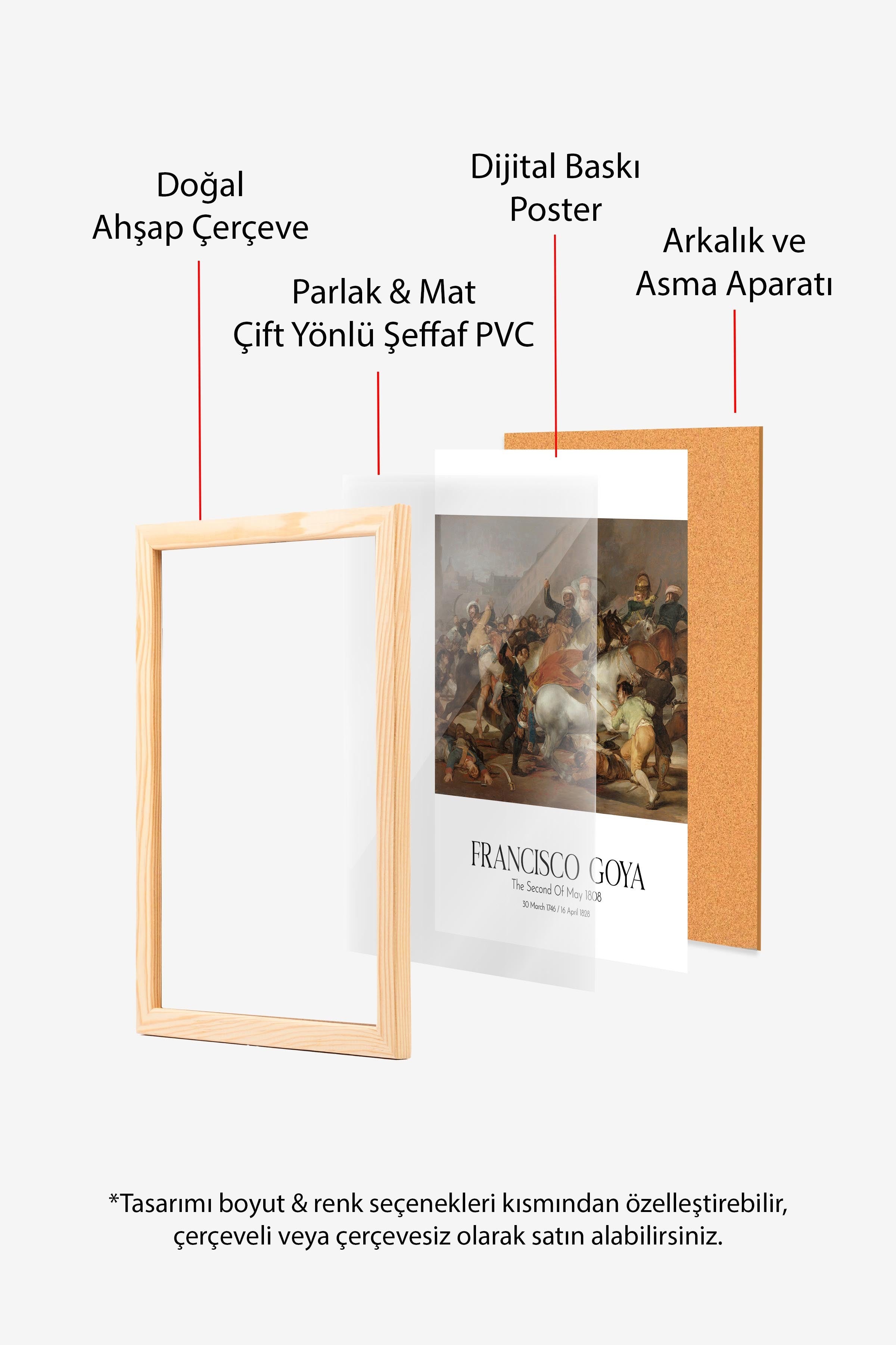 Francisco Goya, Ahşap Çerçeveli Tablo, Sanat Serisi NO:111870