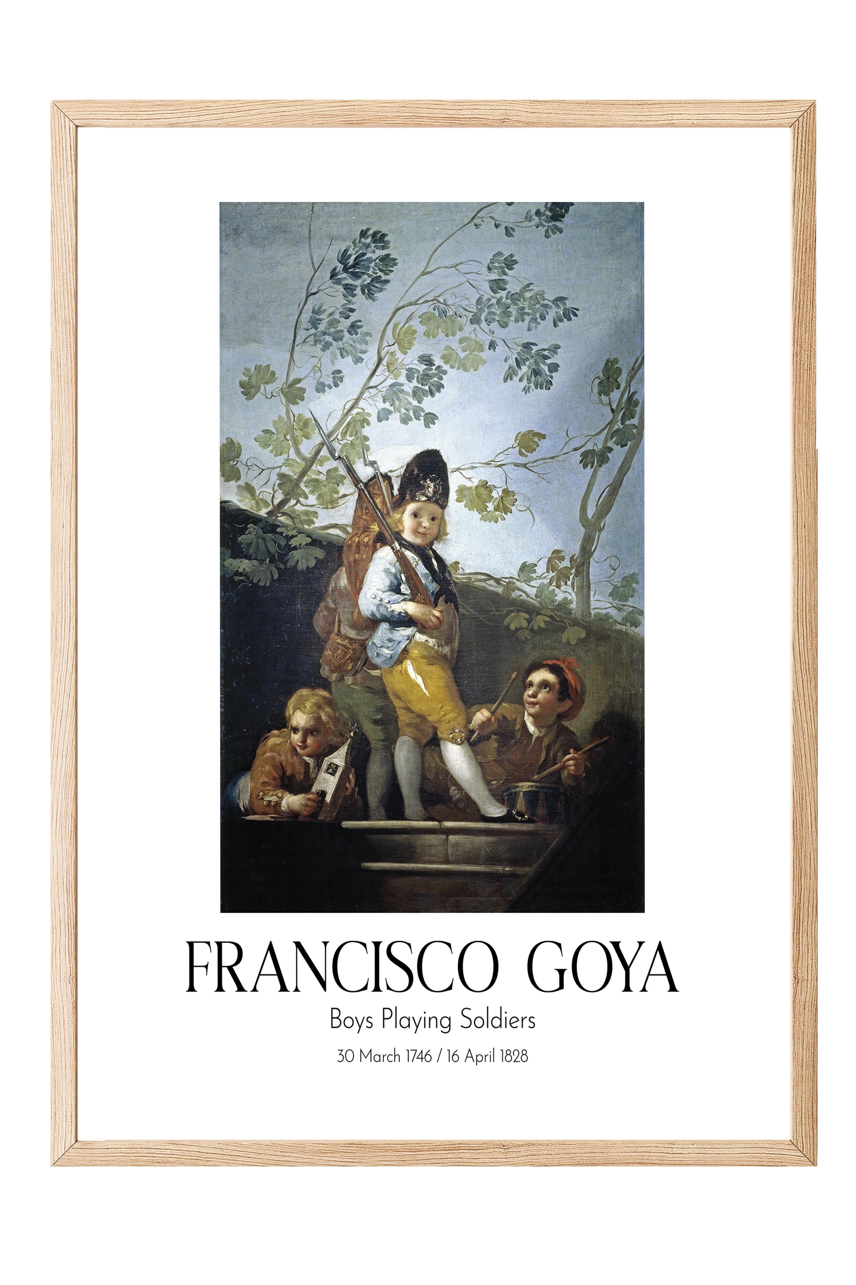 Francisco Goya - Boys Playing Soldiers, Ahşap Çerçeveli Tablo, Sanat Serisi NO:111843