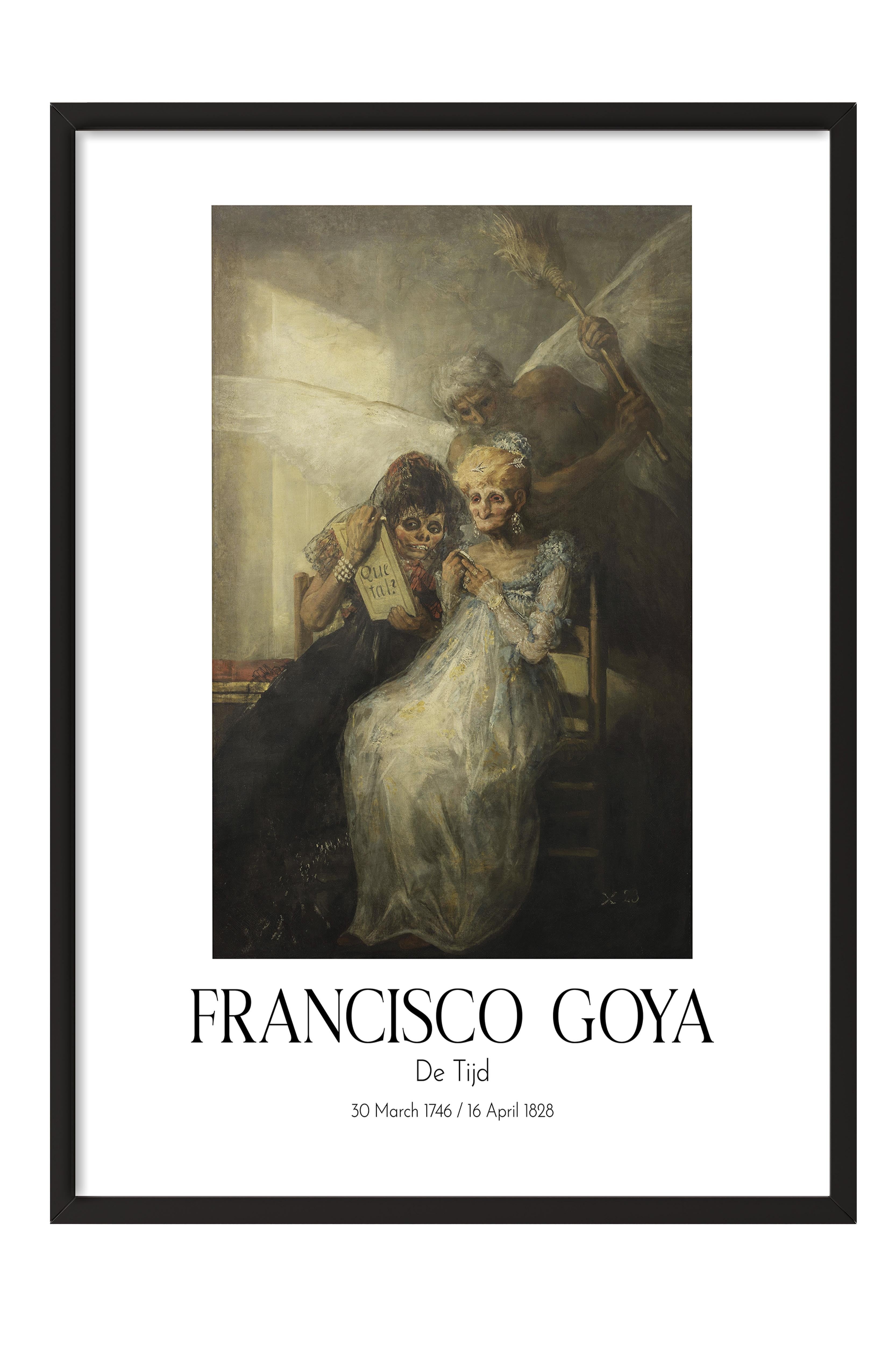 Francisco Goya - De Tijd, Siyah Çerçeveli Tablo, Sanat Serisi NO:111845