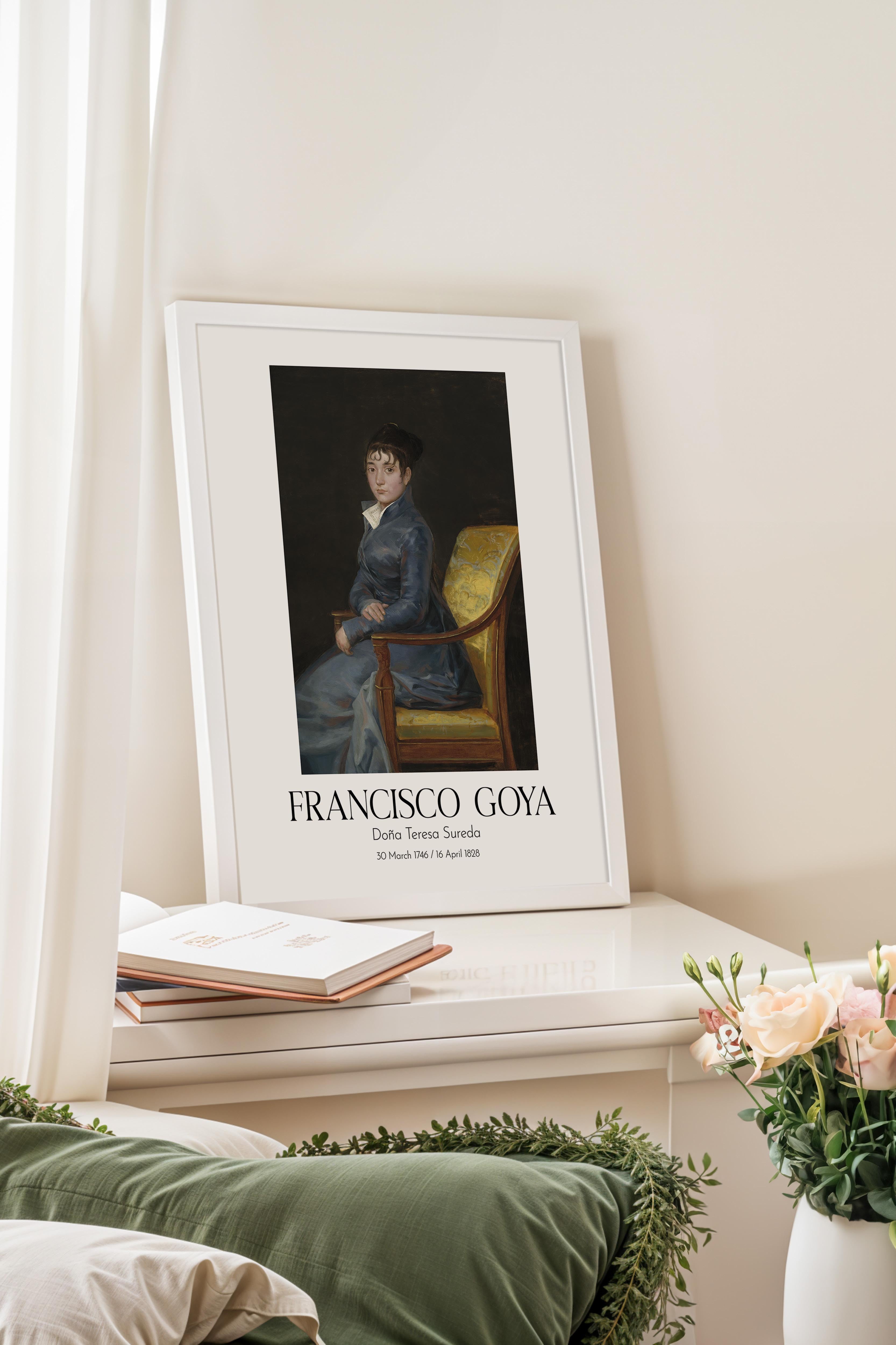 Francisco Goya - Doña Teresa Sureda, Beyaz Çerçeveli Tablo, Sanat Serisi NO:111847