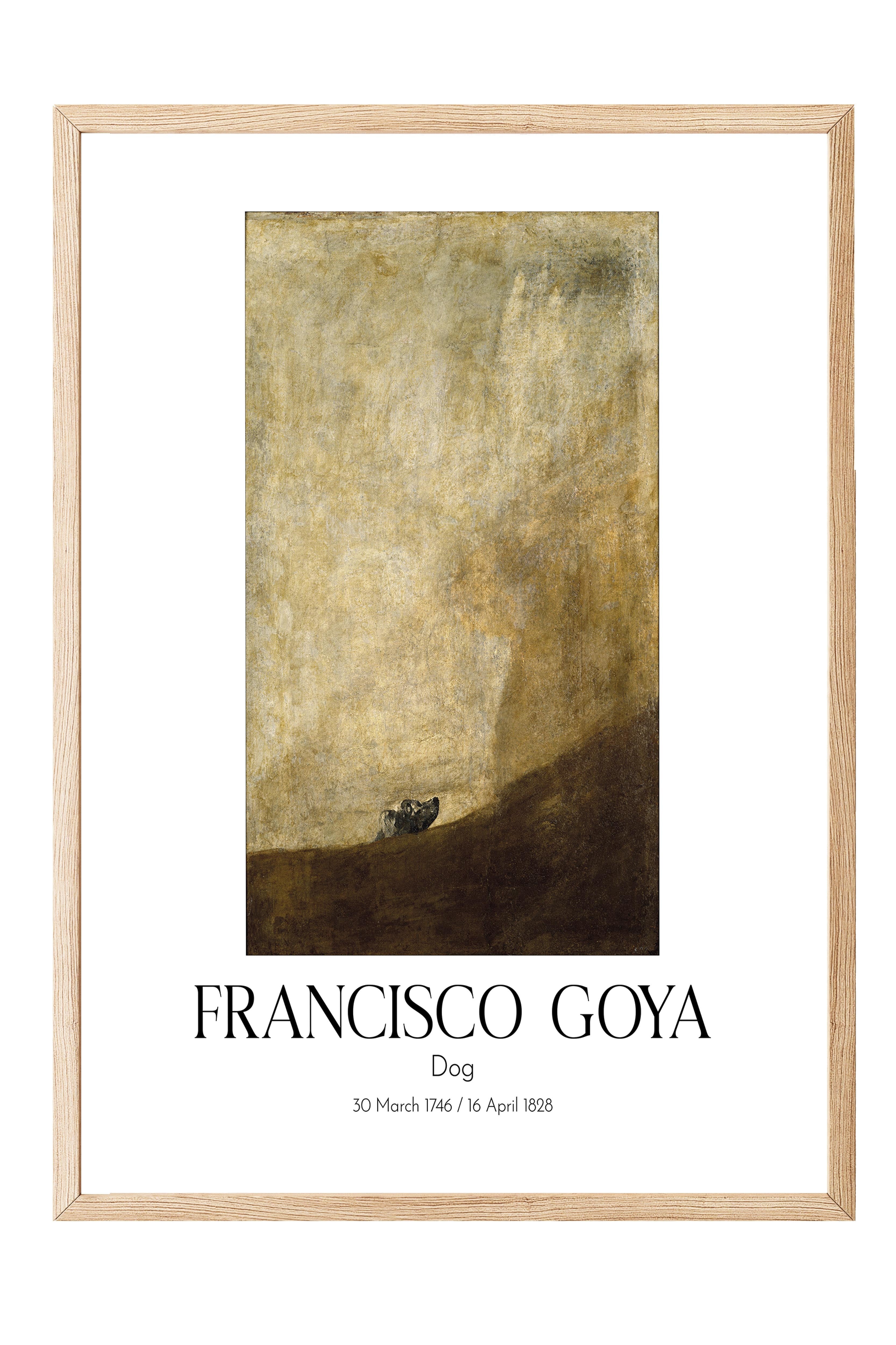 Francisco Goya - Dog, Ahşap Çerçeveli Tablo, Sanat Serisi NO:111846