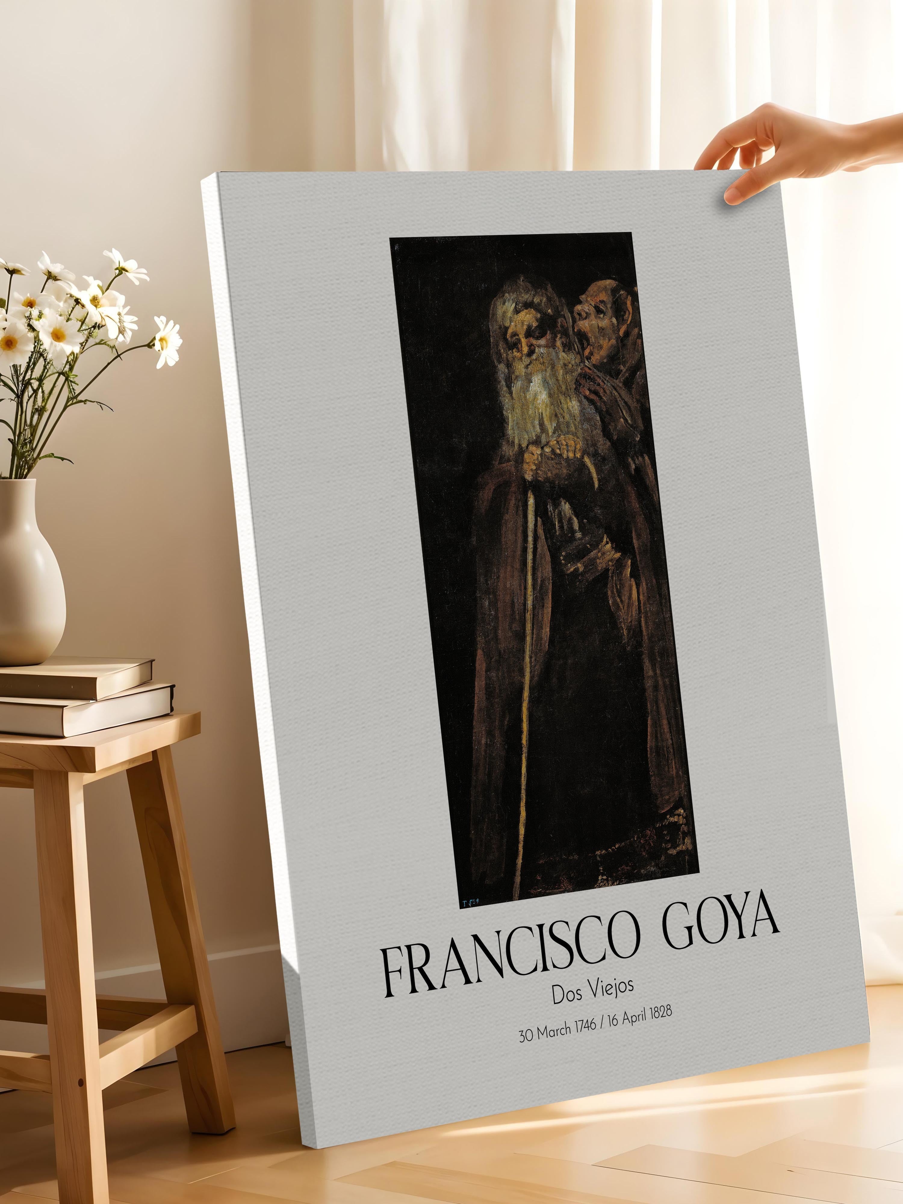 Francisco Goya - Dos Viejos, Kanvas Tablo, Sanat Serisi NO:111848