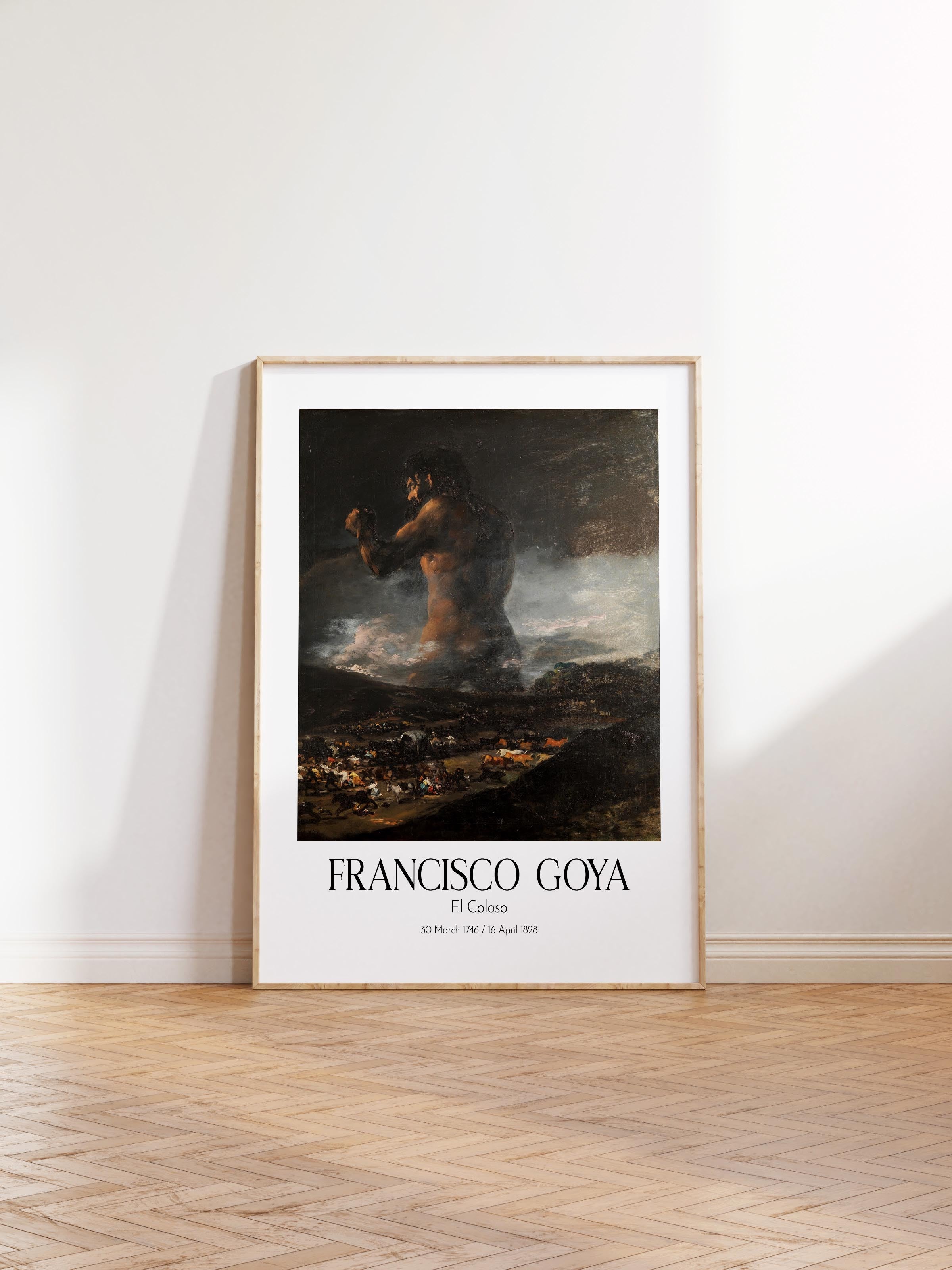 Francisco Goya - El Coloso, Ahşap Çerçeveli Tablo, Sanat Serisi NO:111850