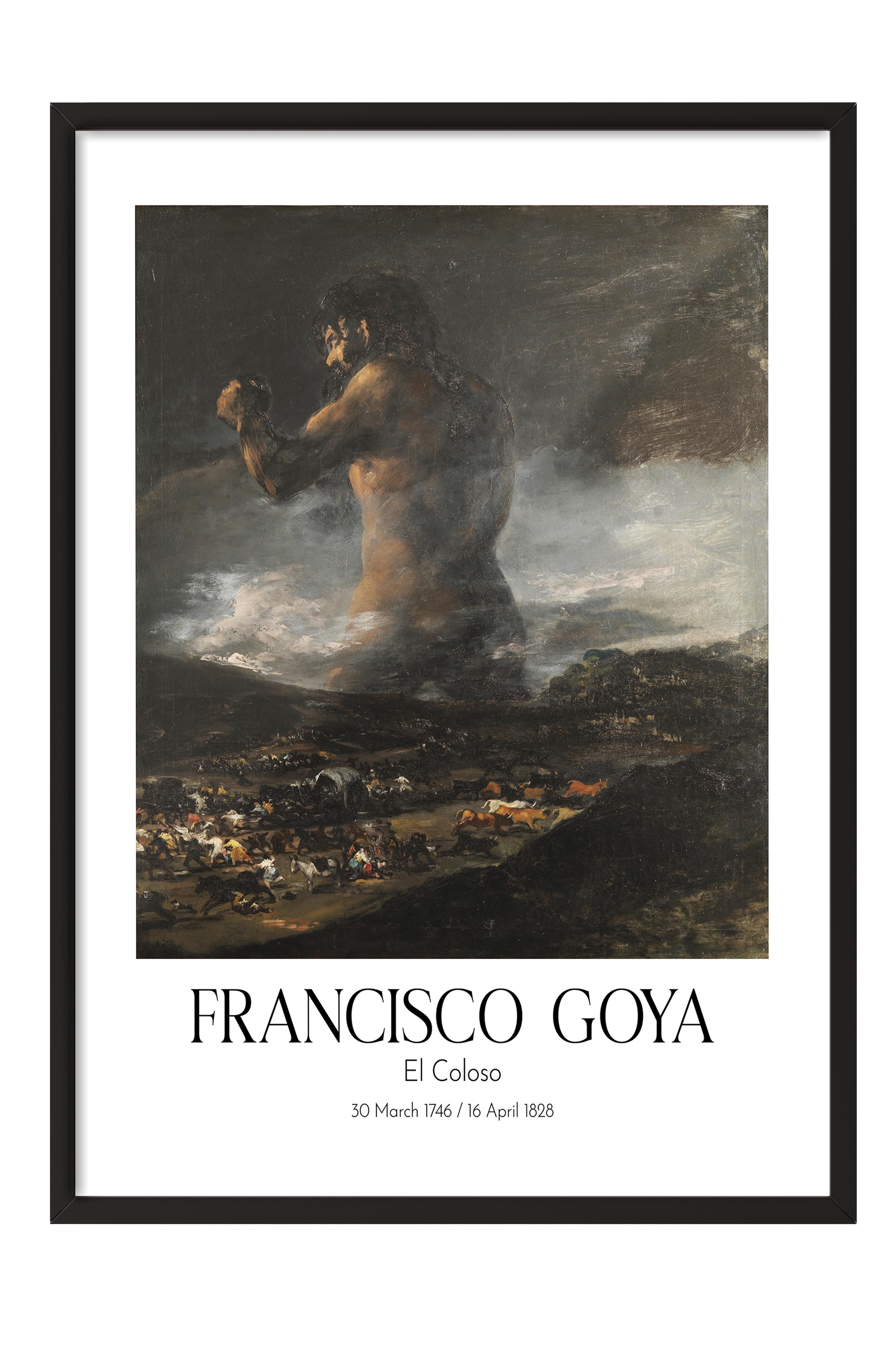 Francisco Goya - El Coloso, Siyah Çerçeveli Tablo, Sanat Serisi NO:111850