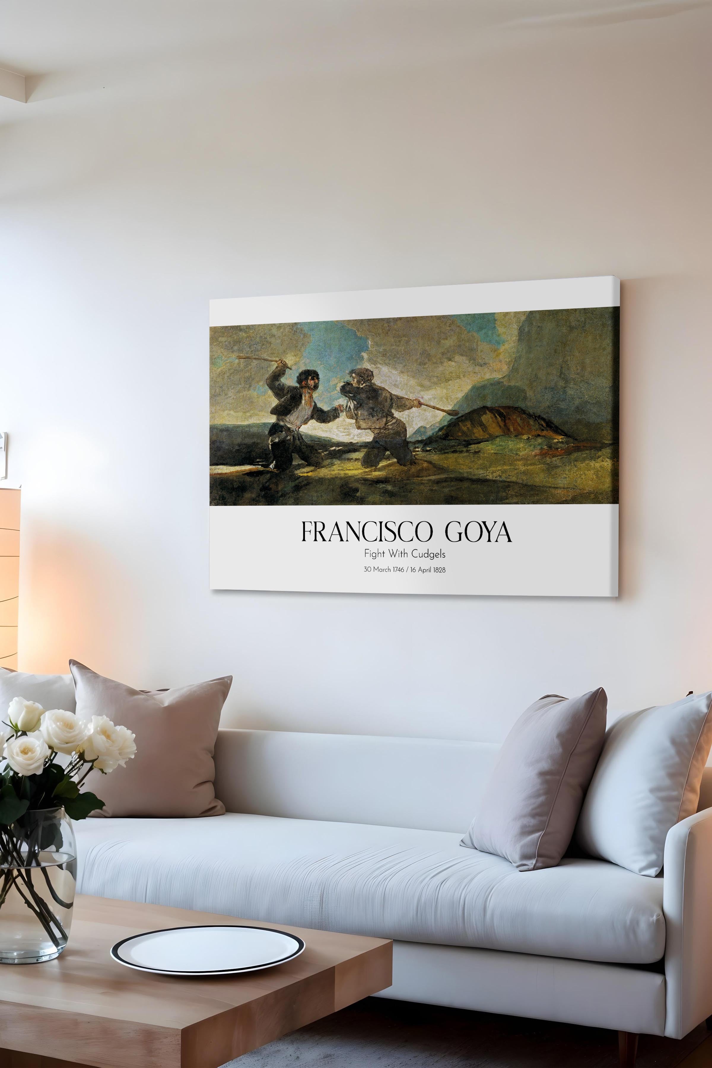 Francisco Goya - Fight With Cudgels, Kanvas Tablo, Sanat Serisi NO:111876