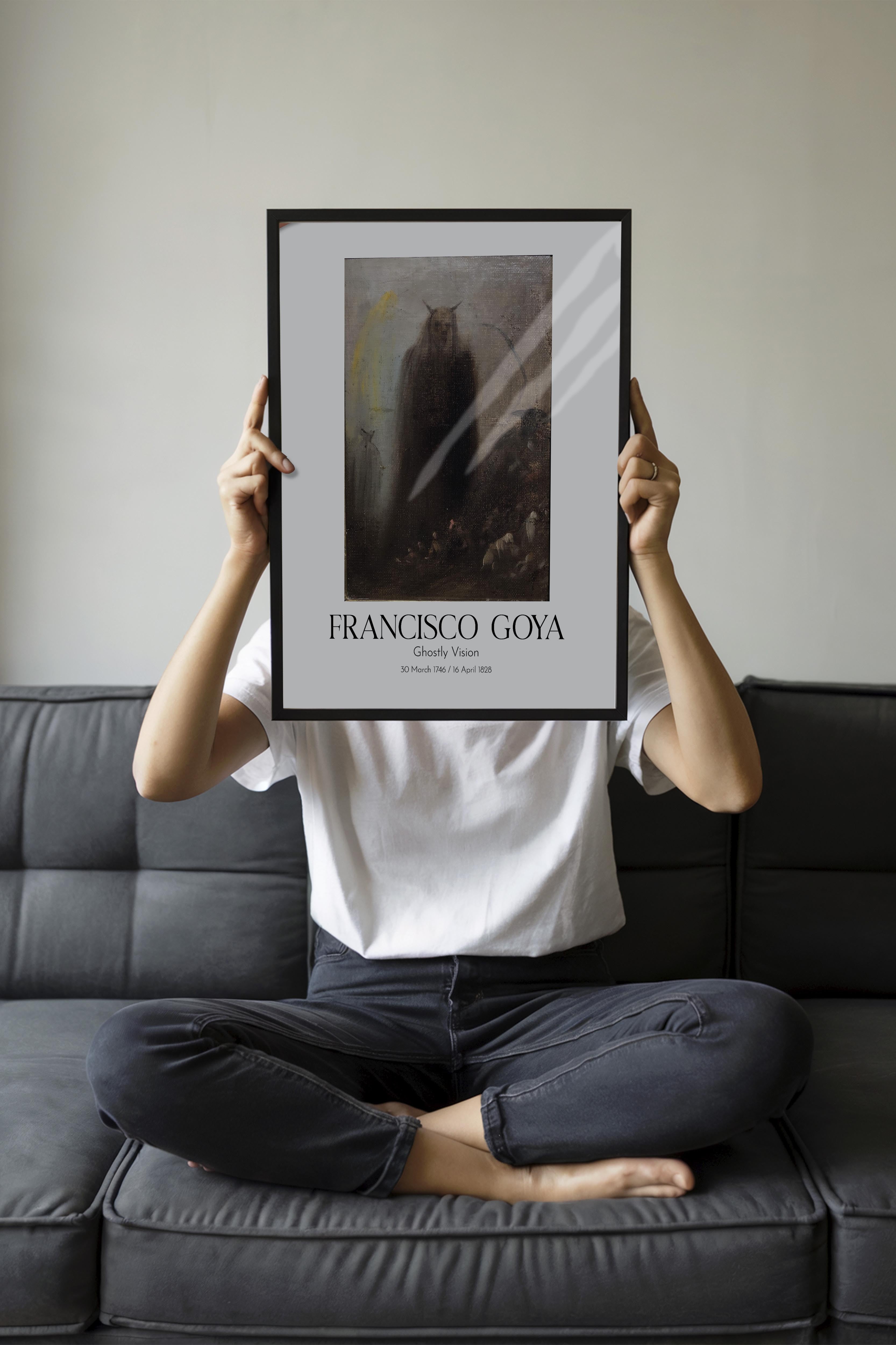 Francisco Goya - Ghostly Vision, Siyah Çerçeveli Tablo, Sanat Serisi NO:111853