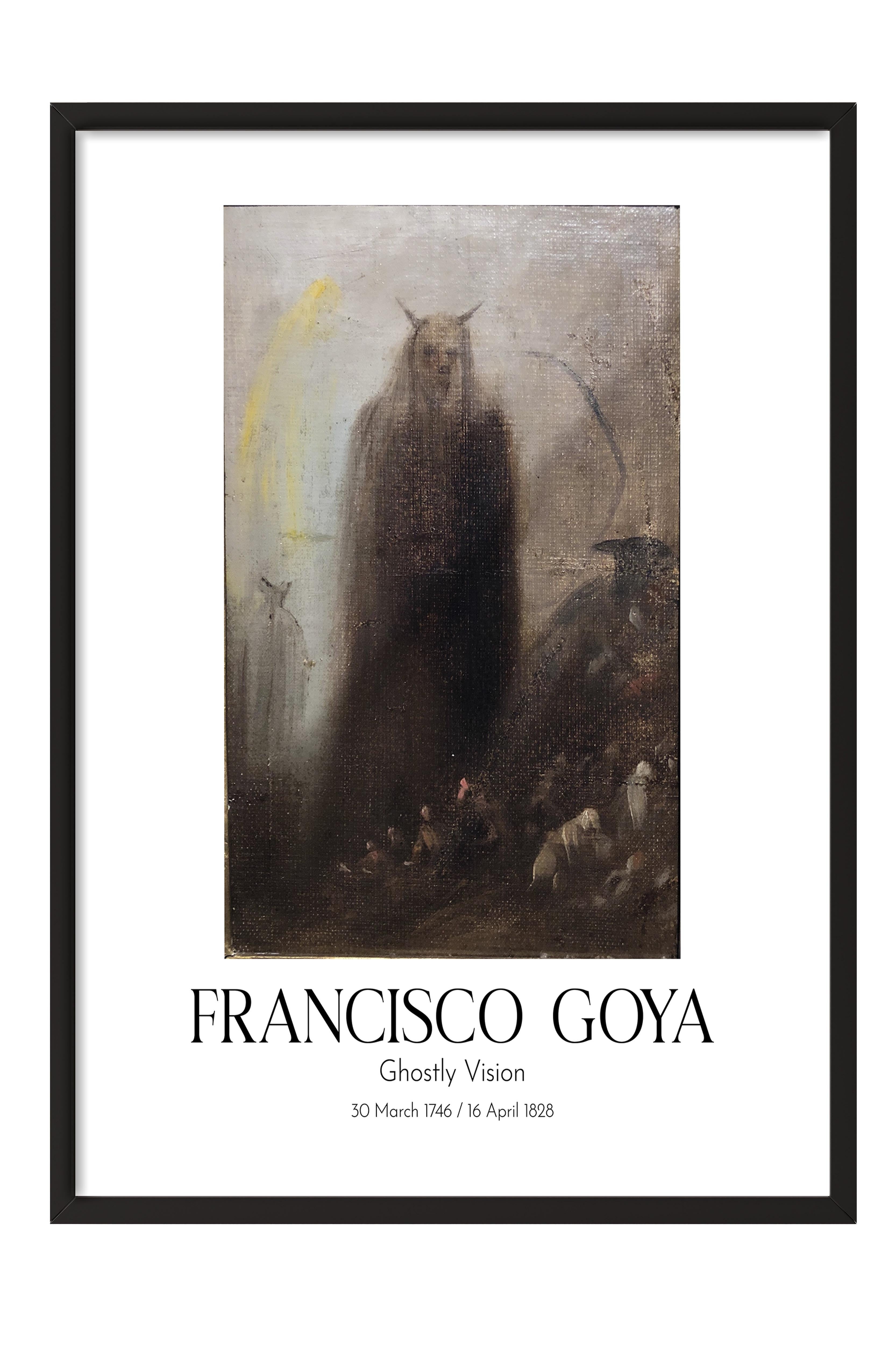 Francisco Goya - Ghostly Vision, Siyah Çerçeveli Tablo, Sanat Serisi NO:111853
