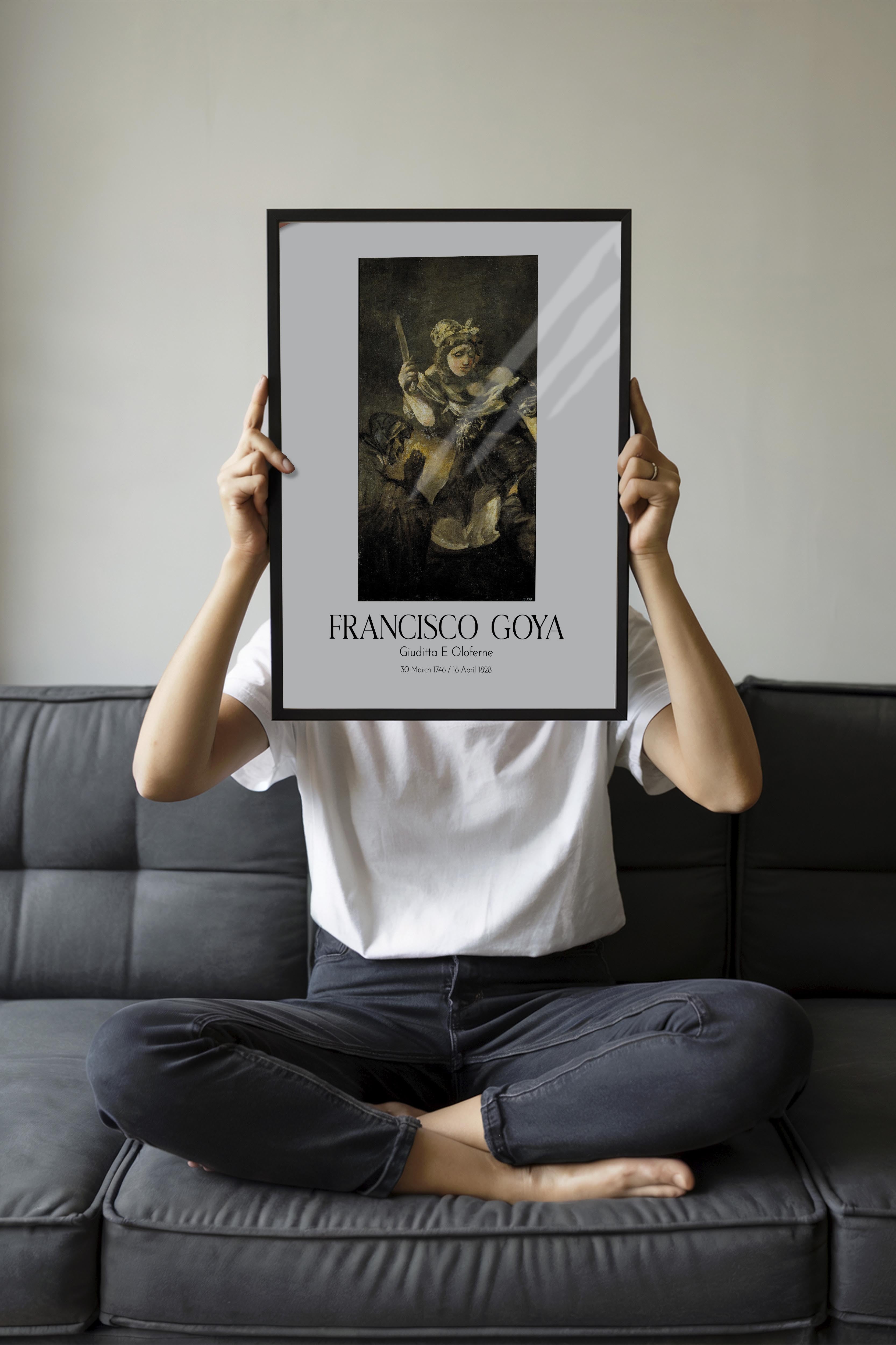 Francisco Goya - Giuditta E Oloferne, Siyah Çerçeveli Tablo, Sanat Serisi NO:111854