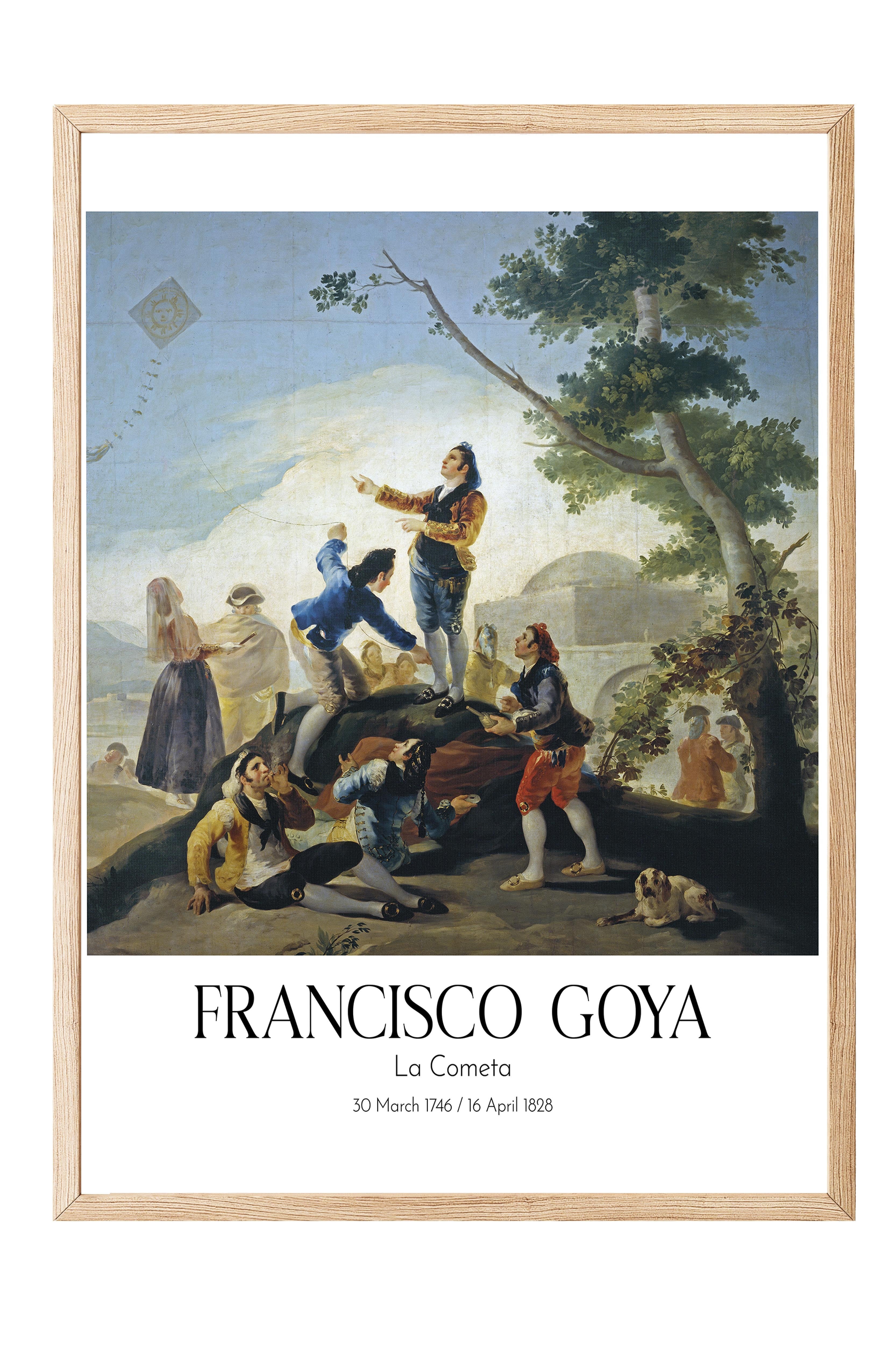 Francisco Goya - La Cometa, Ahşap Çerçeveli Tablo, Sanat Serisi NO:111855