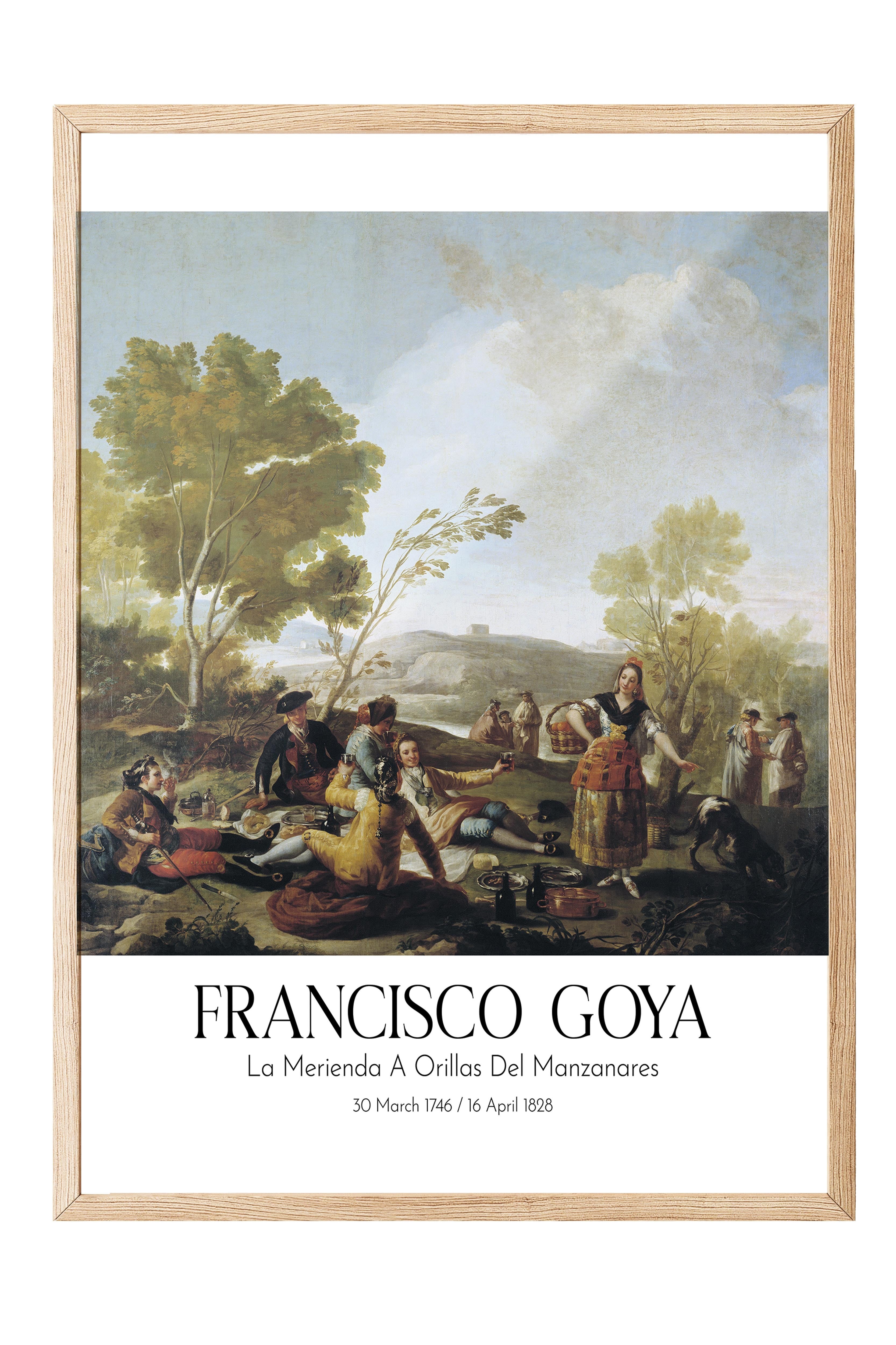 Francisco Goya - La Merienda A Orillas Del Manzanares, Ahşap Çerçeveli Tablo, Sanat Serisi NO:111857