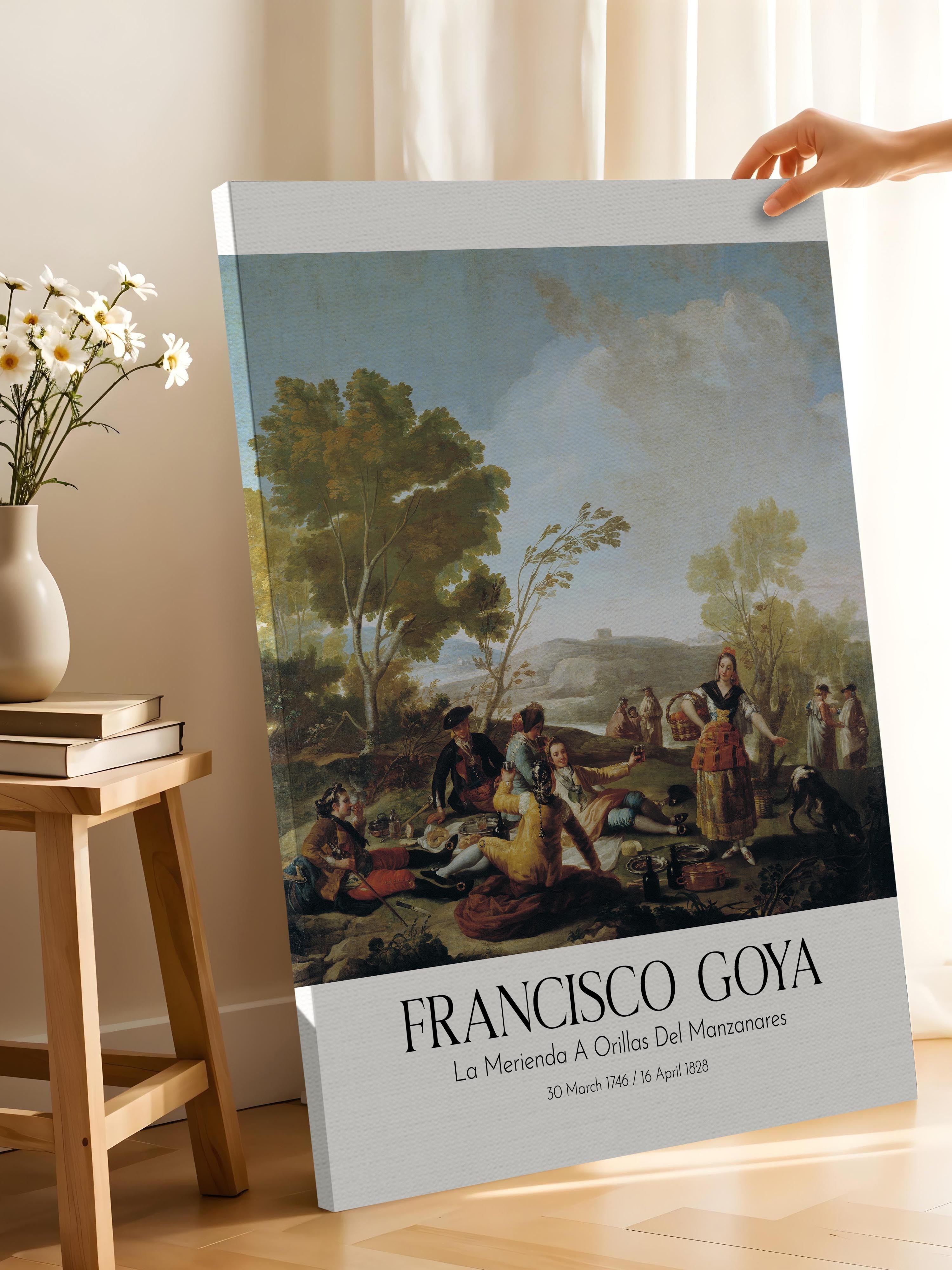 Francisco Goya - La Merienda A Orillas Del Manzanares, Kanvas Tablo, Sanat Serisi NO:111857