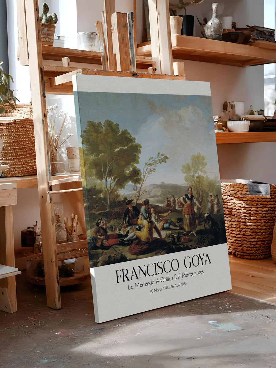 Francisco Goya - La Merienda A Orillas Del Manzanares, Kanvas Tablo, Sanat Serisi NO:111857