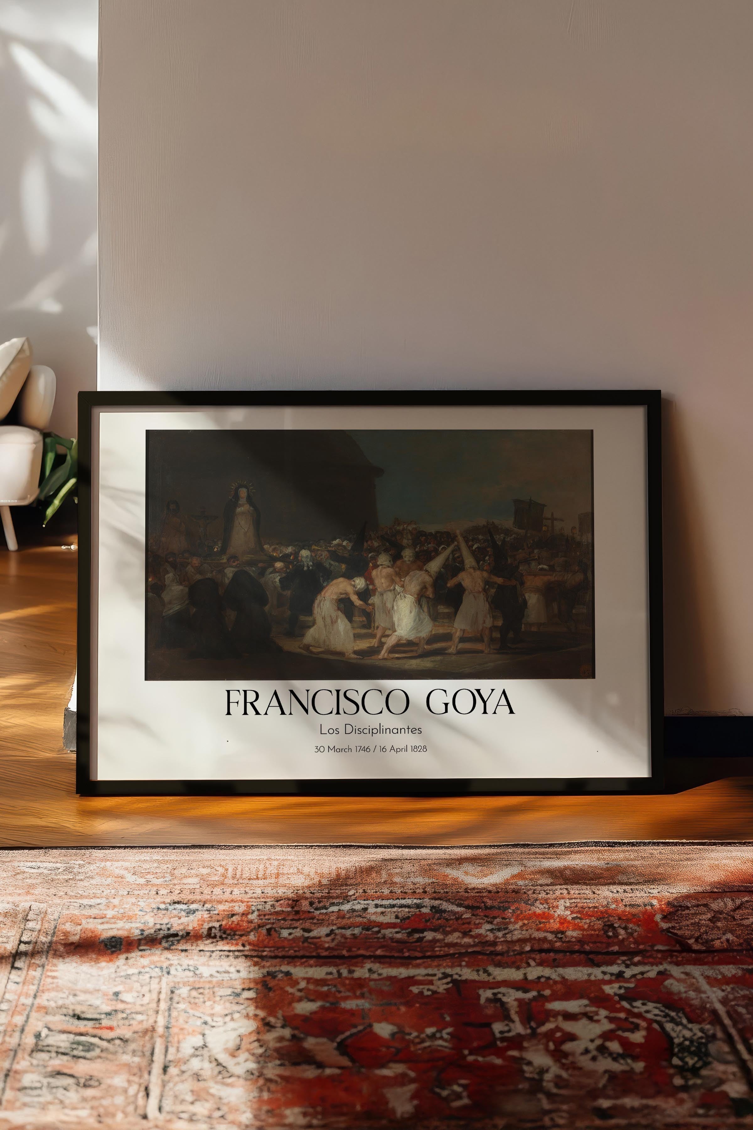 Francisco Goya - Los Disciplinantes, Siyah Çerçeveli Tablo, Sanat Serisi NO:111879