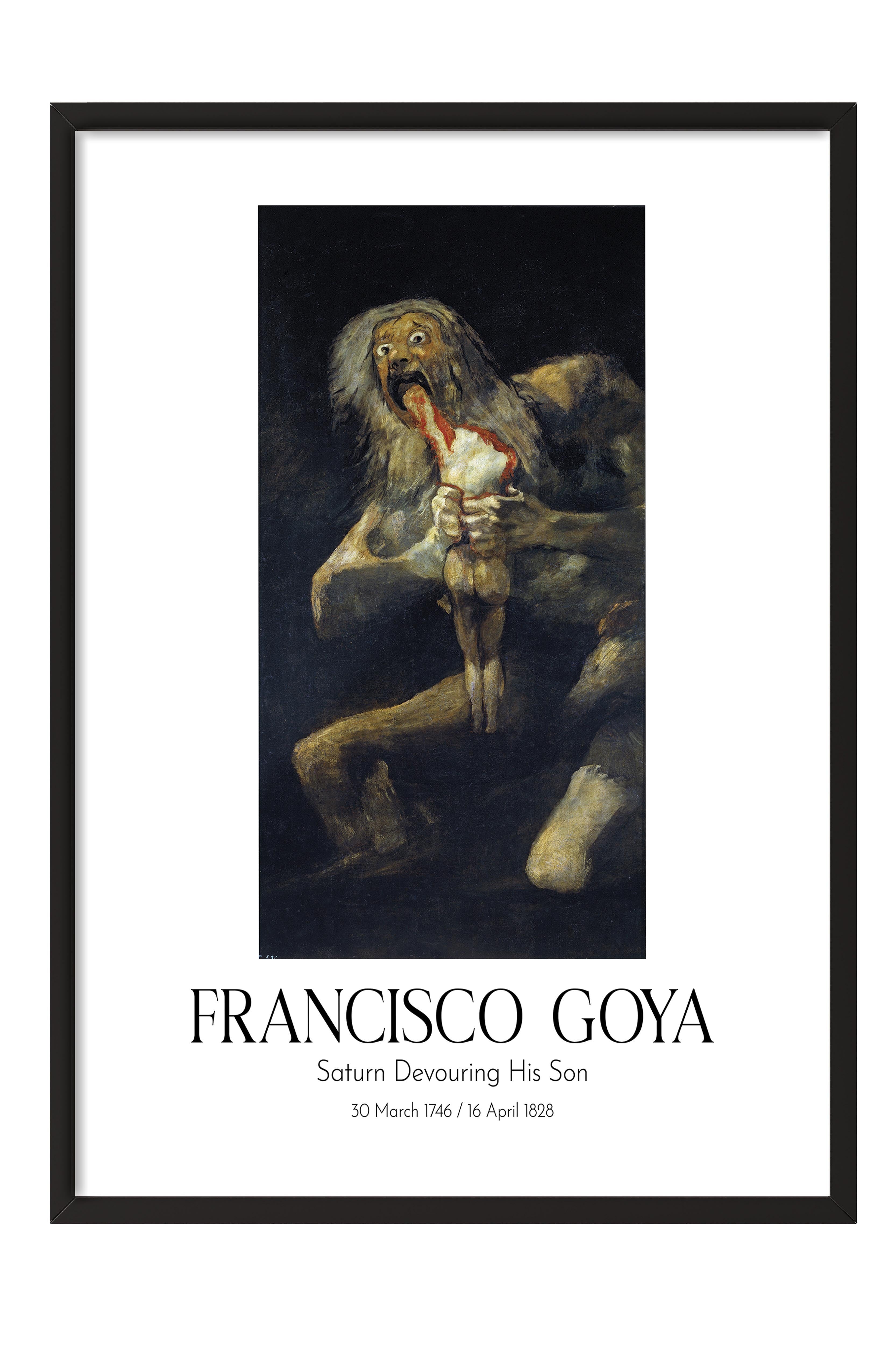Francisco Goya - Saturn Devouring His Son, Siyah Çerçeveli Tablo, Sanat Serisi NO:111861