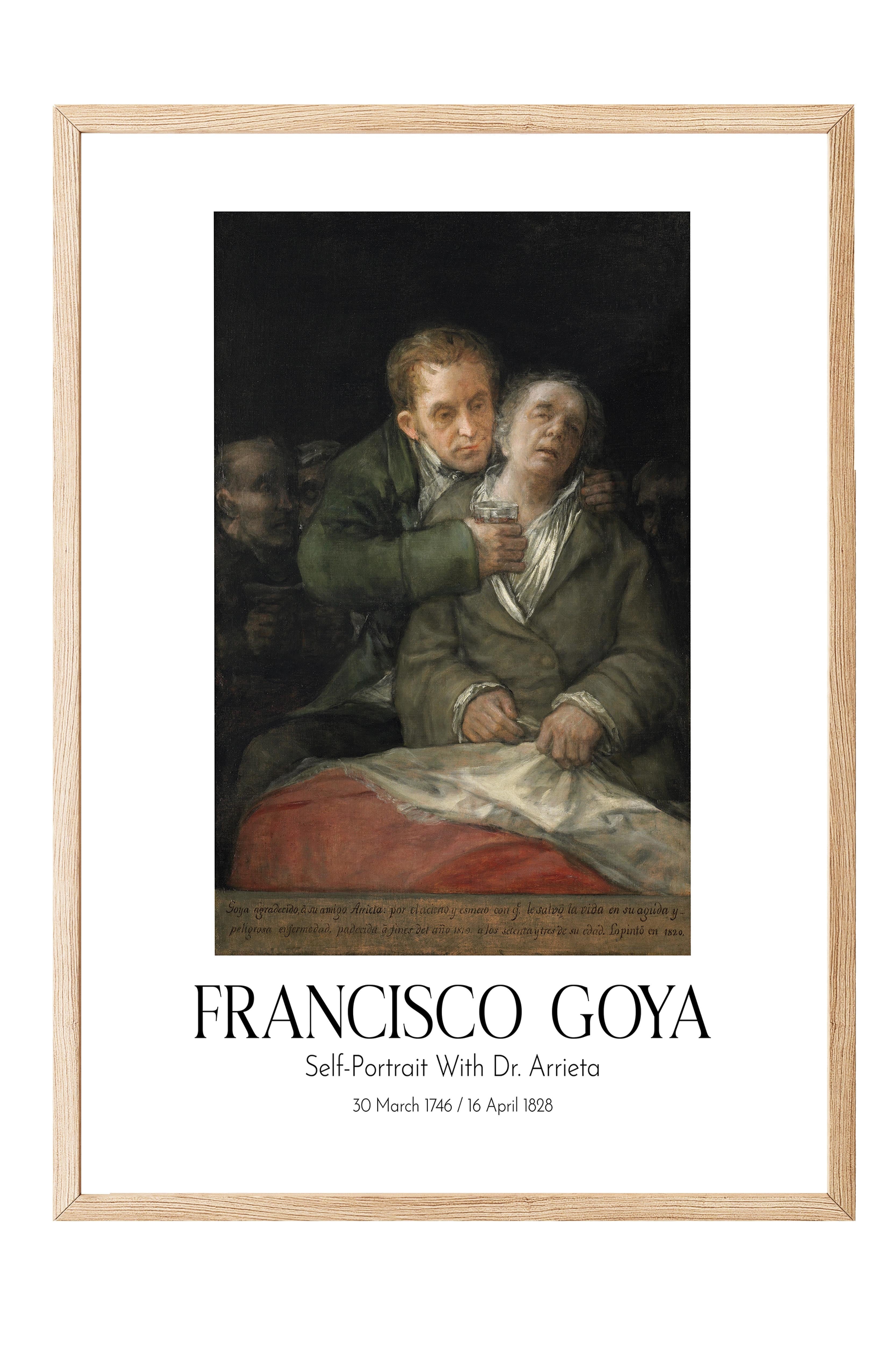 Francisco Goya - Self-Portrait With Dr. Arrieta, Ahşap Çerçeveli Tablo, Sanat Serisi NO:111862
