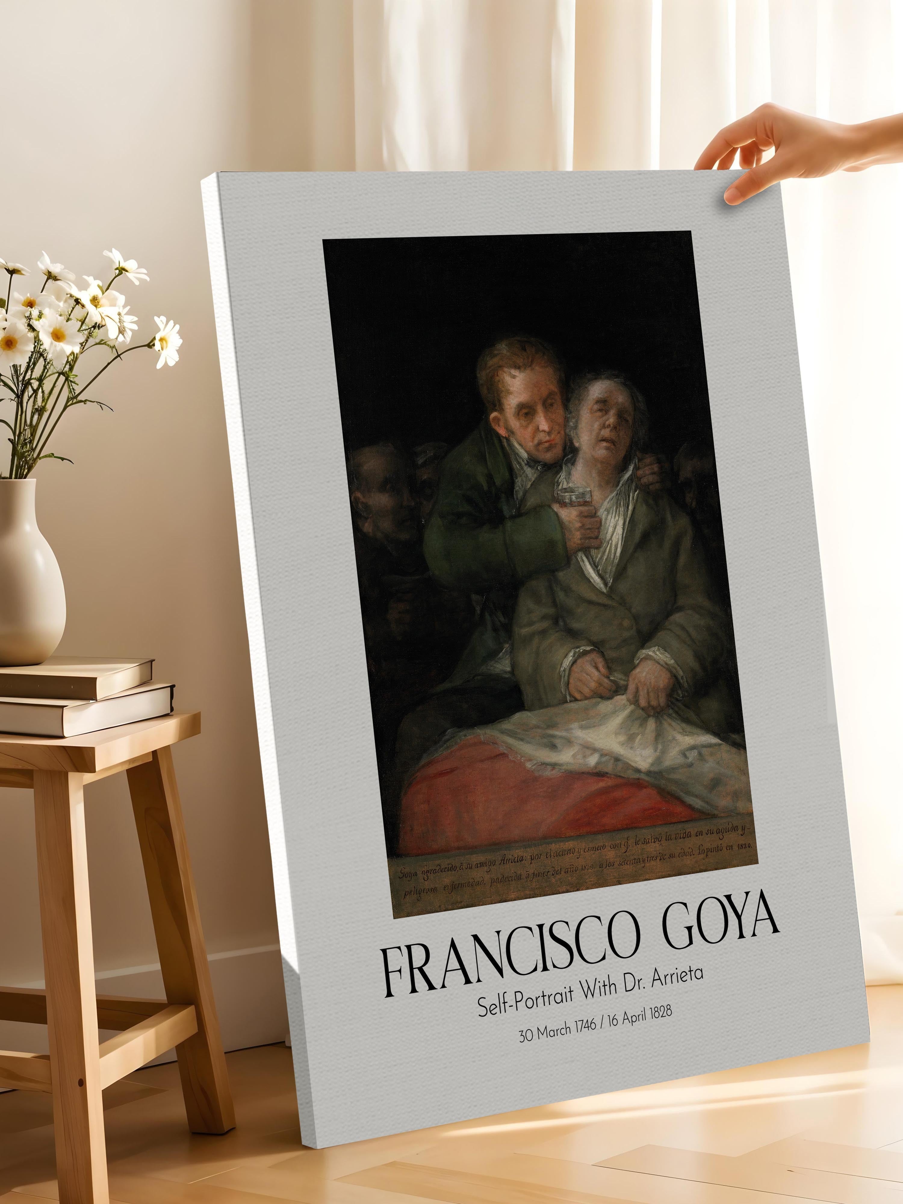 Francisco Goya - Self-Portrait With Dr. Arrieta, Kanvas Tablo, Sanat Serisi NO:111862