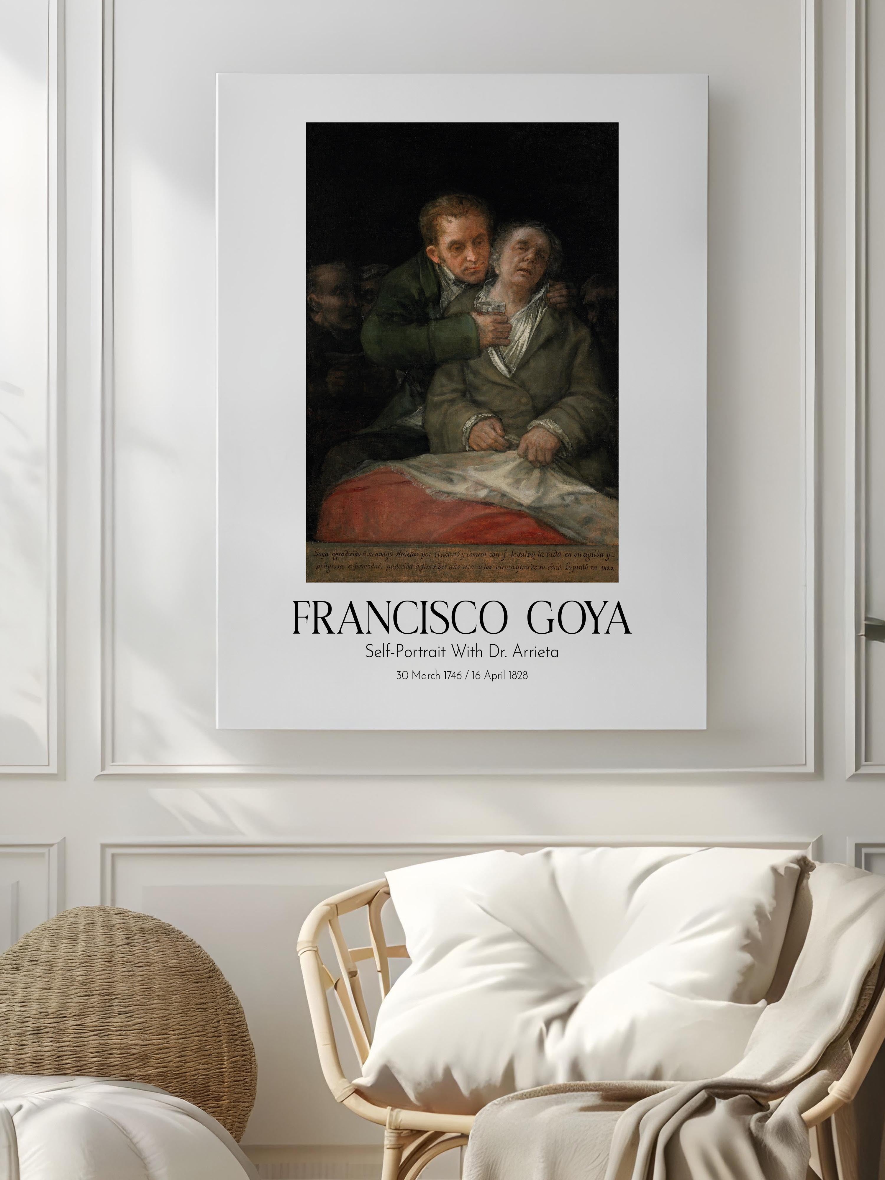 Francisco Goya - Self-Portrait With Dr. Arrieta, Kanvas Tablo, Sanat Serisi NO:111862