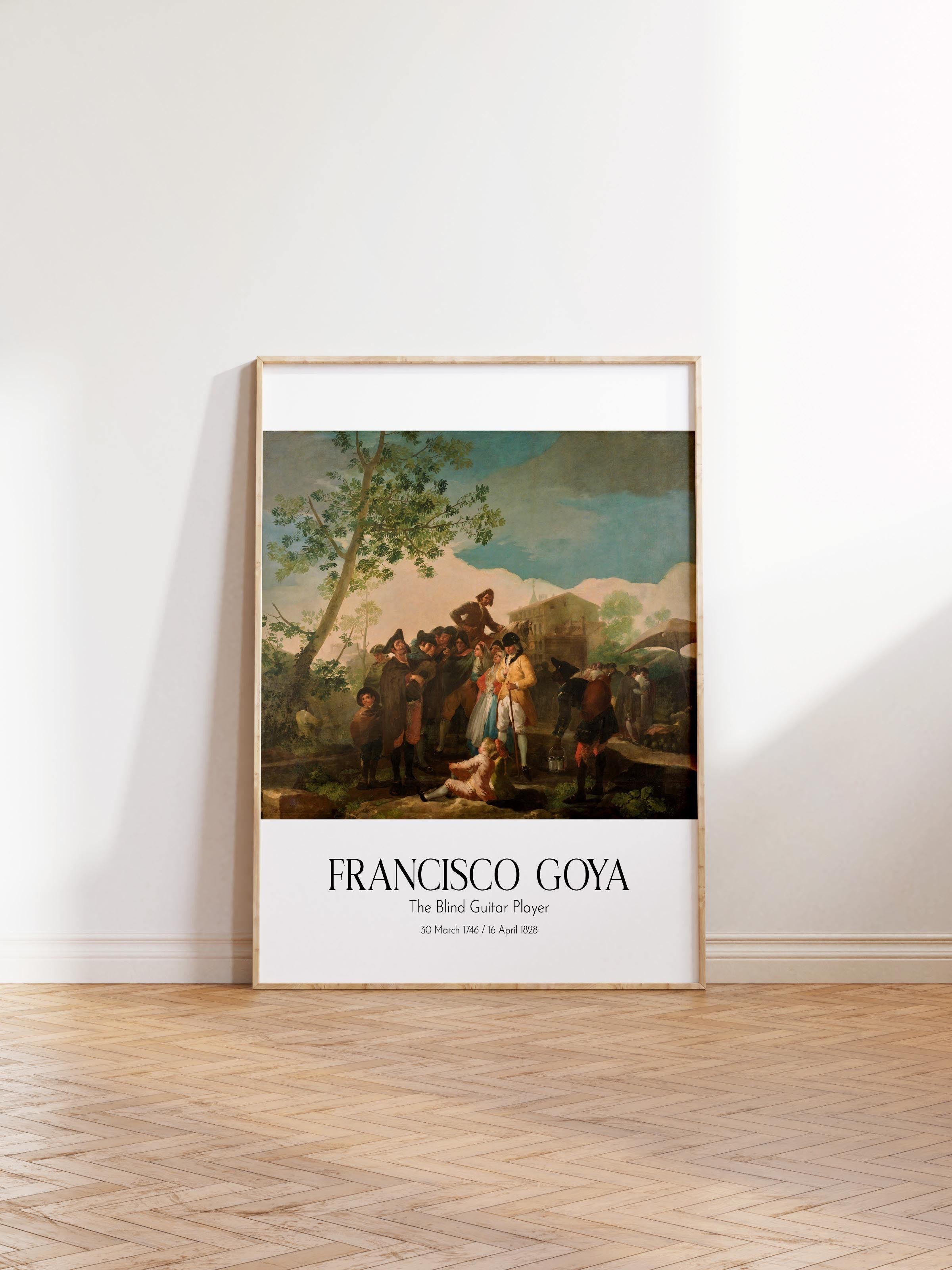Francisco Goya - The Blind Guitar Player, Ahşap Çerçeveli Tablo, Sanat Serisi NO:111865