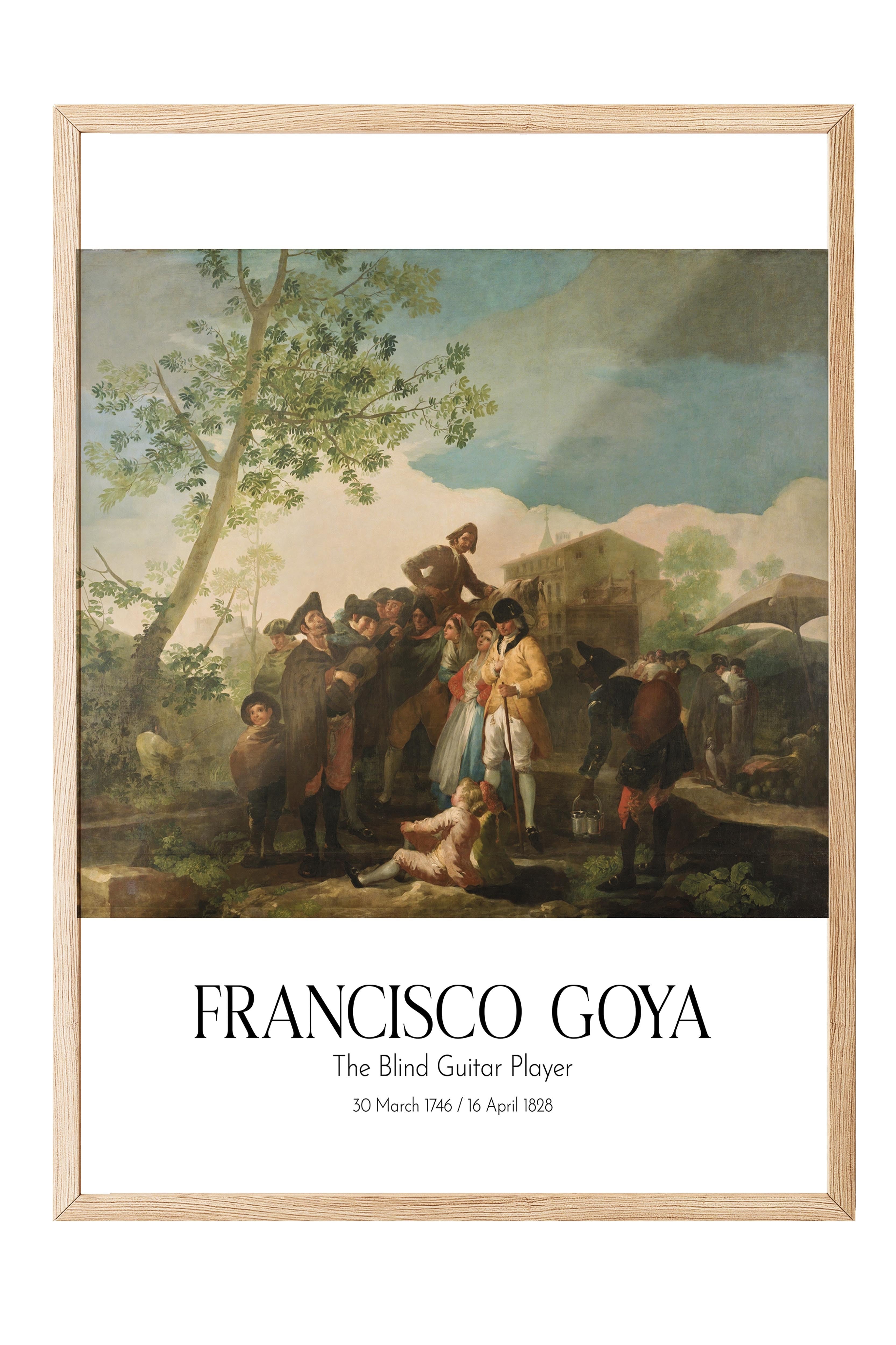 Francisco Goya - The Blind Guitar Player, Ahşap Çerçeveli Tablo, Sanat Serisi NO:111865