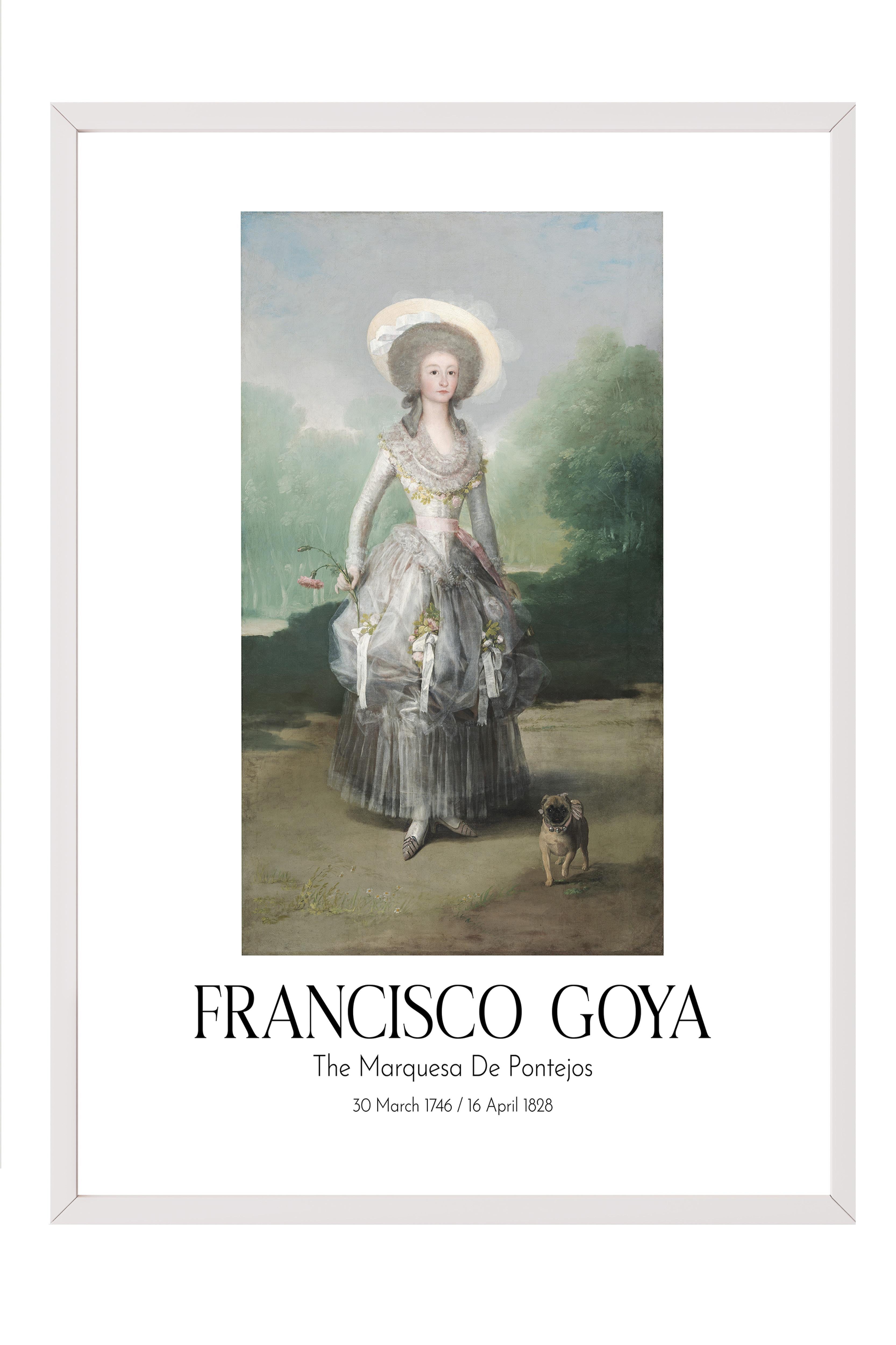 Francisco Goya - The Marquesa De Pontejos, Beyaz Çerçeveli Tablo, Sanat Serisi NO:111867