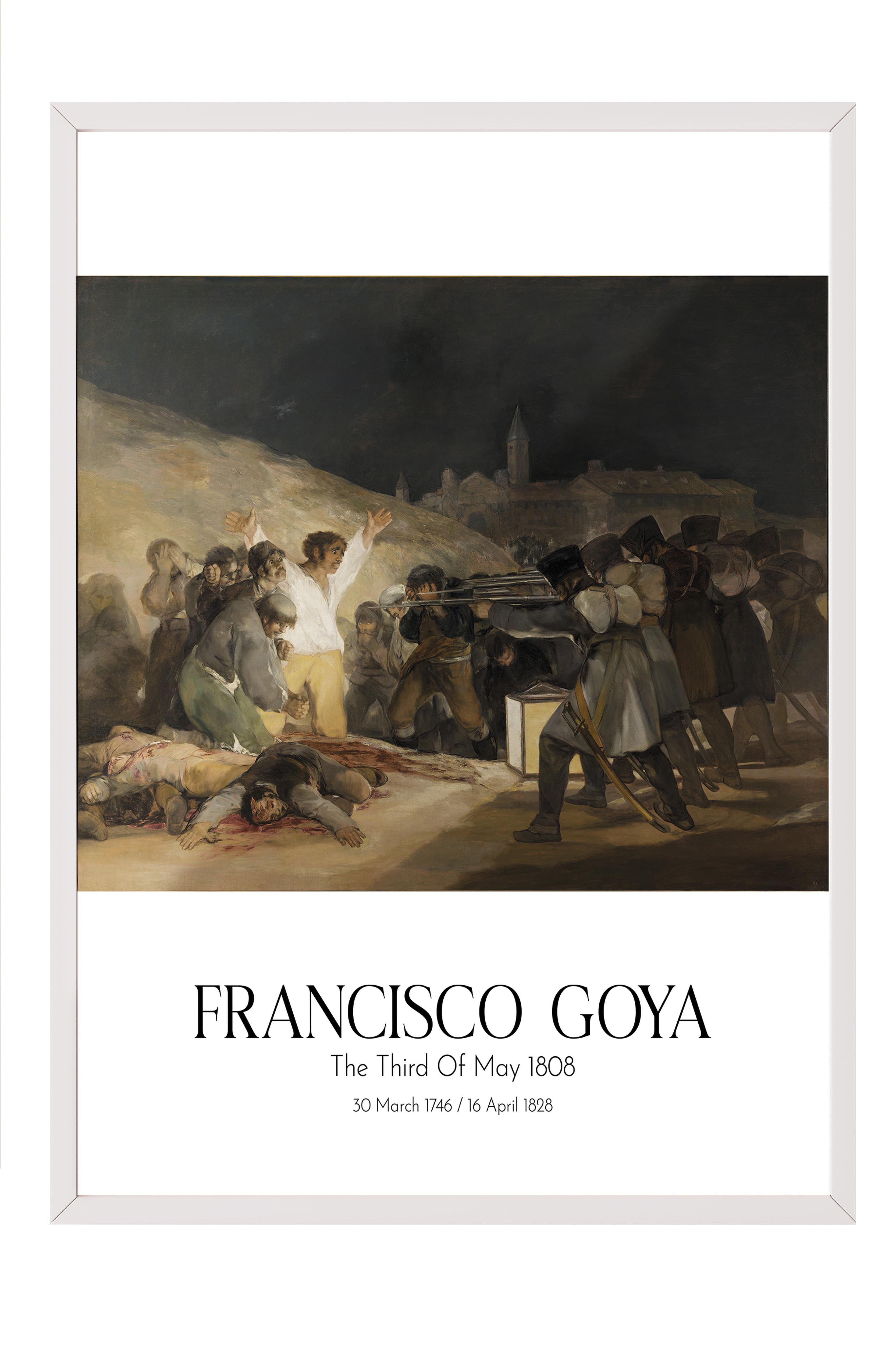 Francisco Goya - The Third Of May 1808, Beyaz Çerçeveli Tablo, Sanat Serisi NO:111872