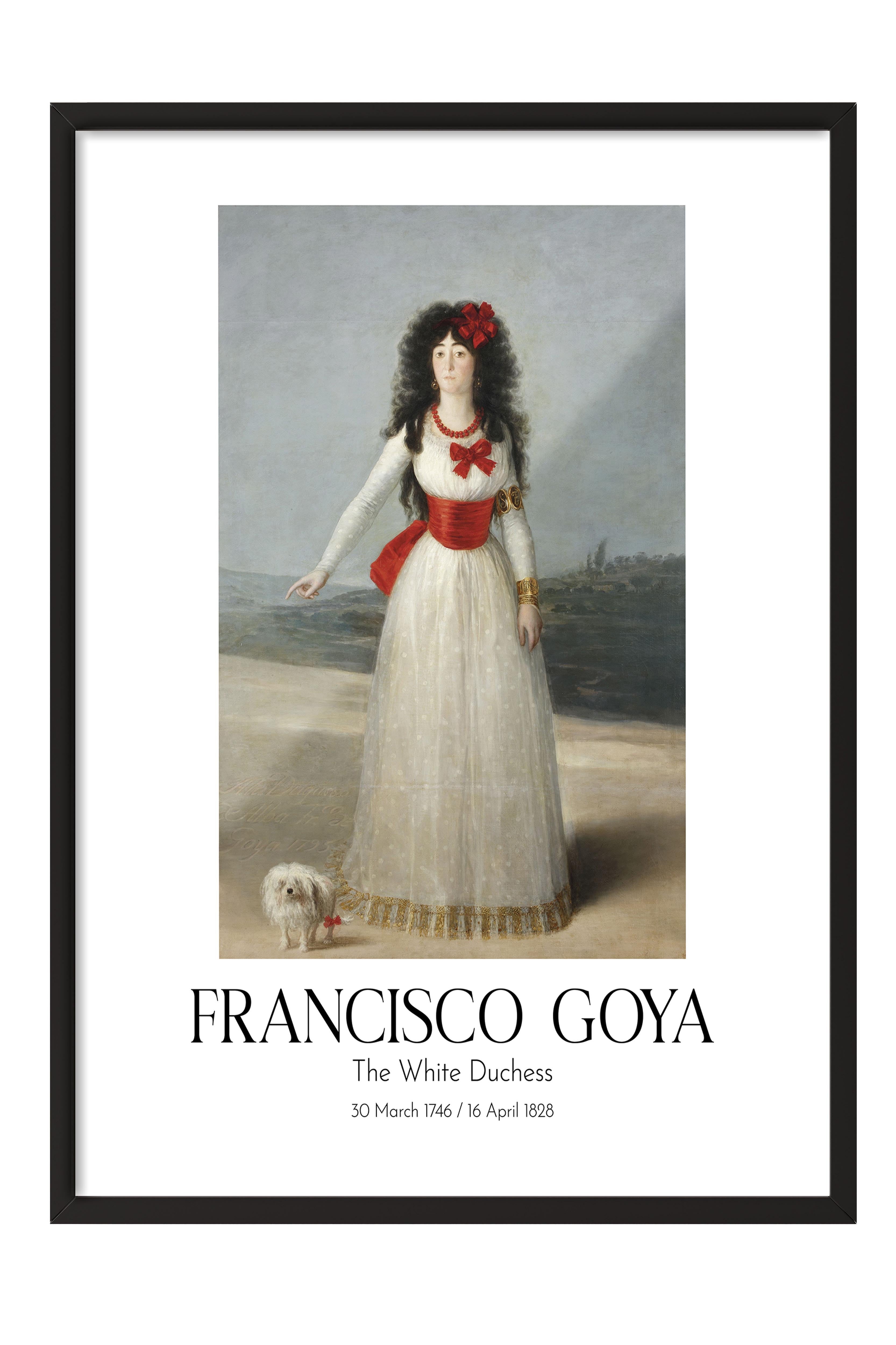 Francisco Goya - The White Duchess, Siyah Çerçeveli Tablo, Sanat Serisi NO:111873