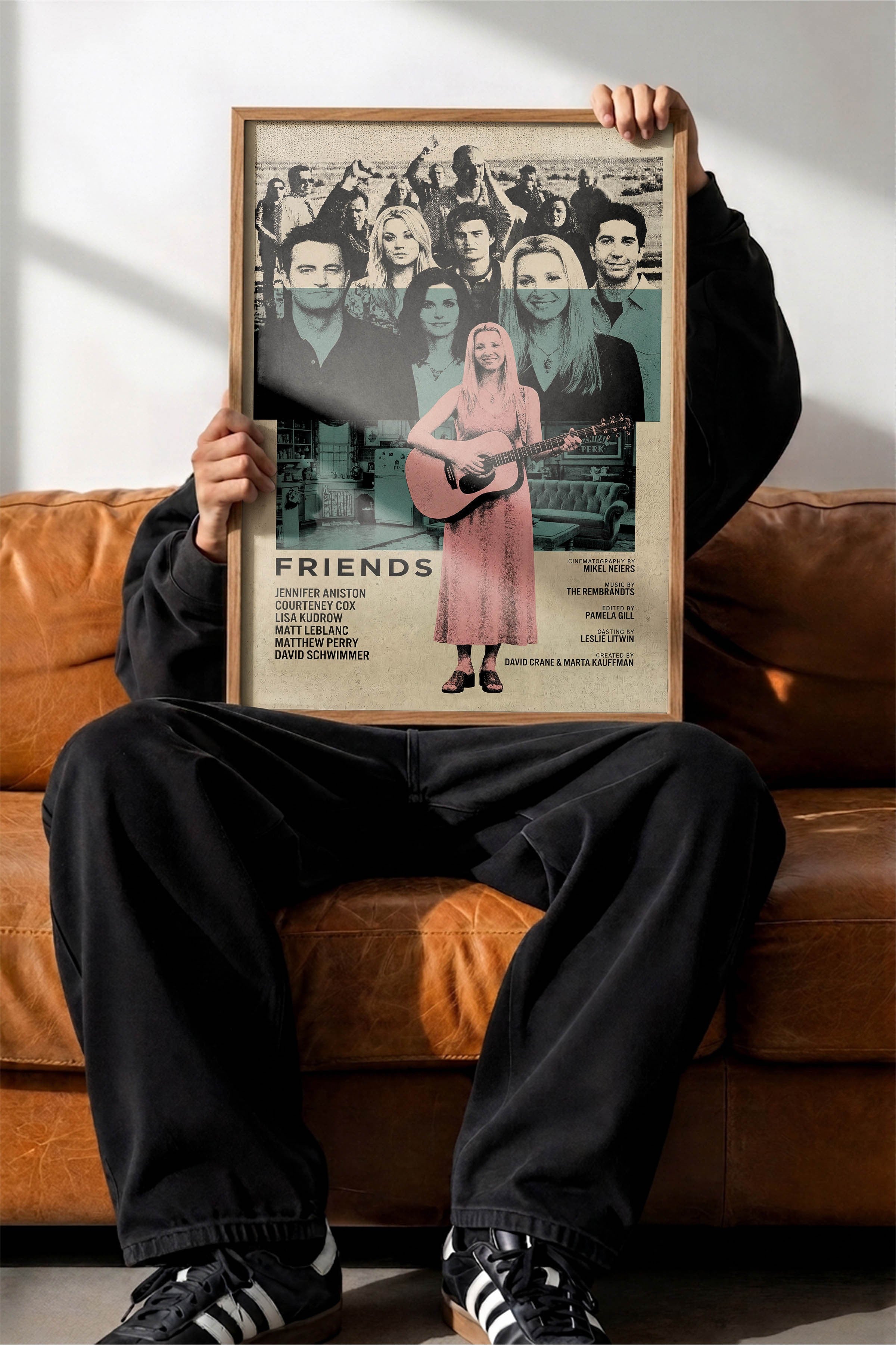 Friends Ahşap Çerçeveli Poster, Sinema ve Dizi Tablo, Film Dizi Afişleri NO:112770