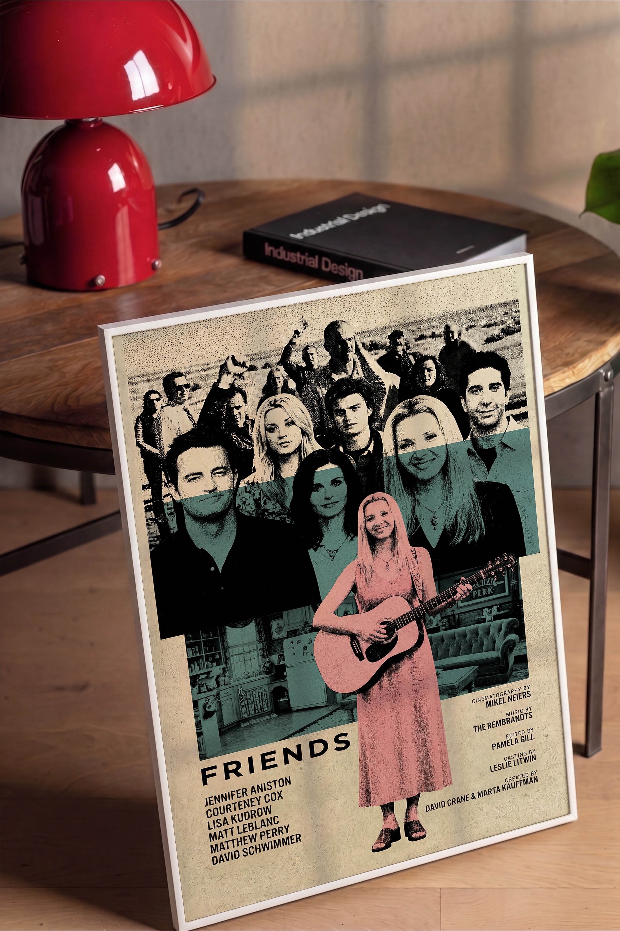 Friends Beyaz Çerçeveli Poster, Sinema ve Dizi Tablo, Film Dizi Afişleri NO:112770