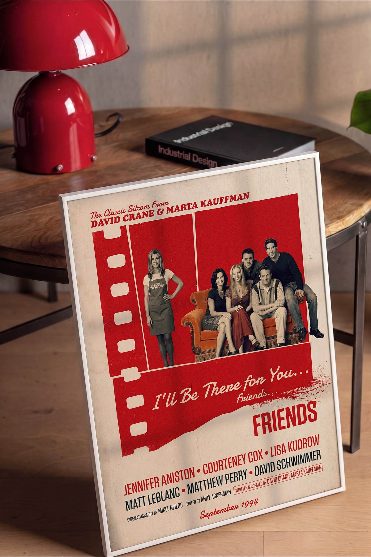Friends Beyaz Çerçeveli Poster, Sinema ve Dizi Tablo, Film Dizi Afişleri NO:112846
